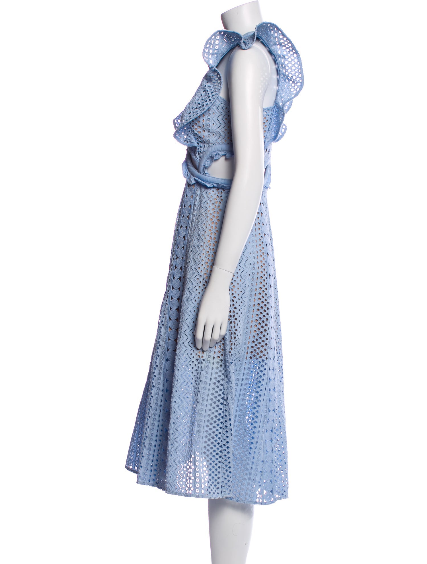 Self-Portrait Crew Neck Midi Length Dress