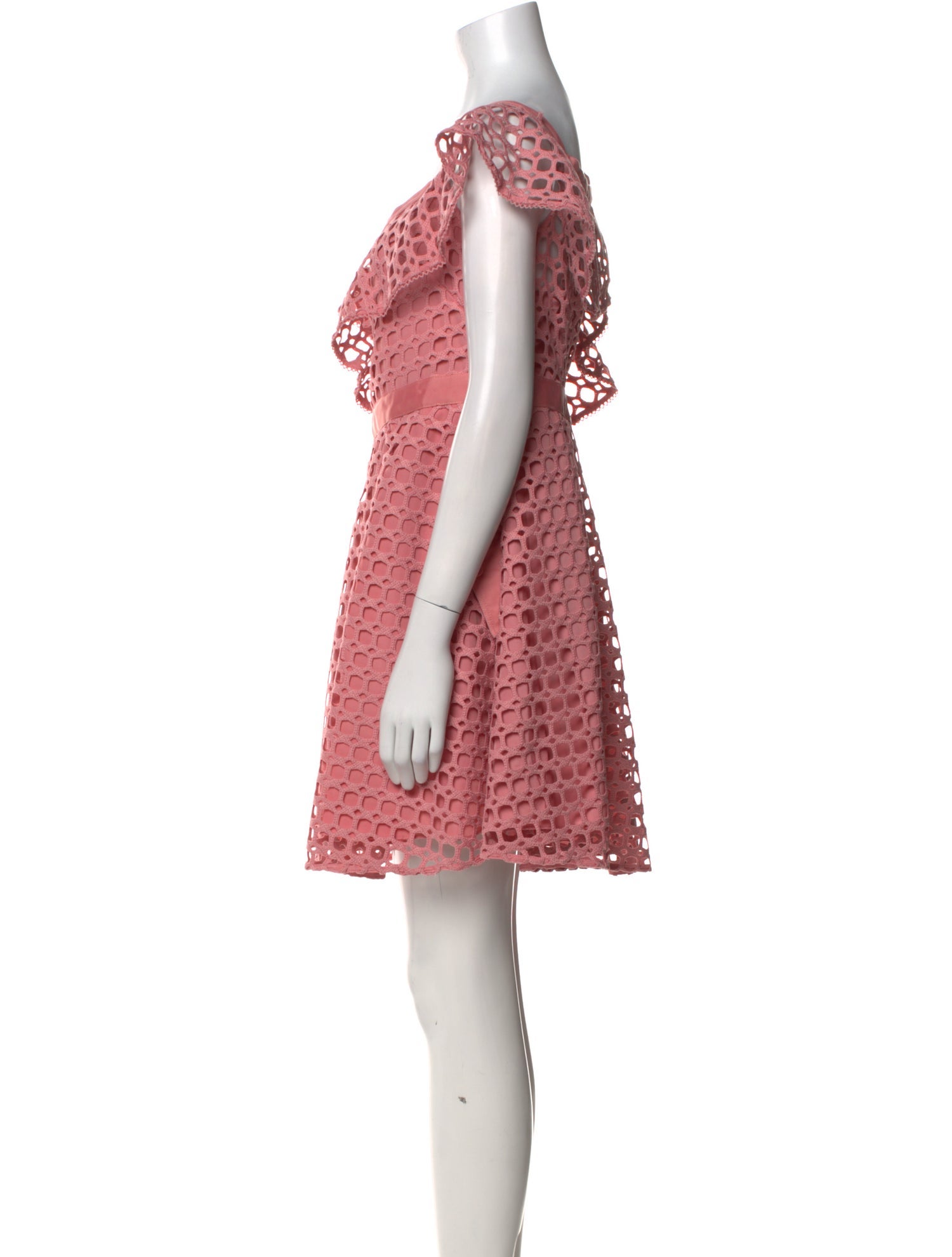 Self-Portrait Lace Pattern Mini Dress