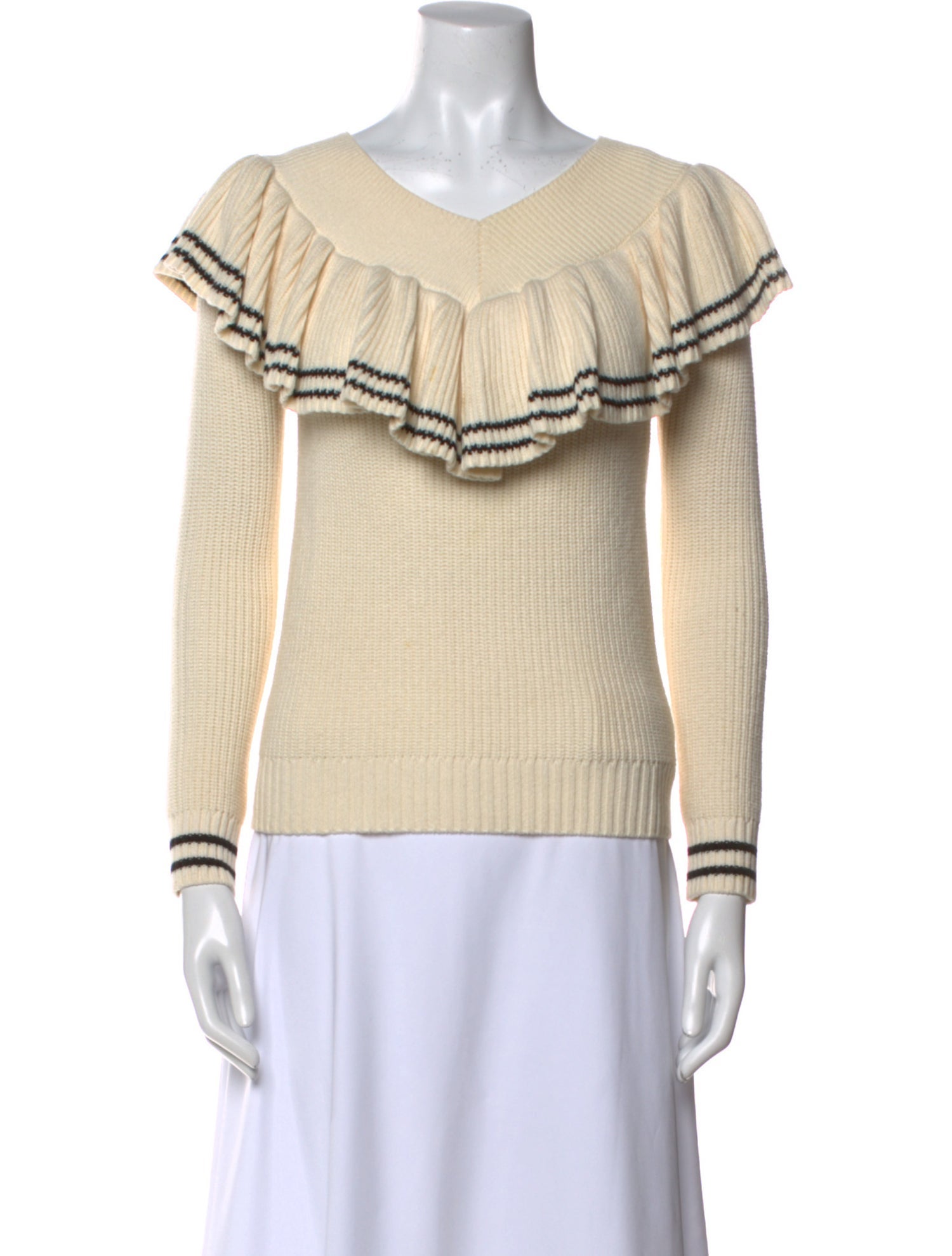 Self-Portrait Wool Colorblock Pattern Sweater