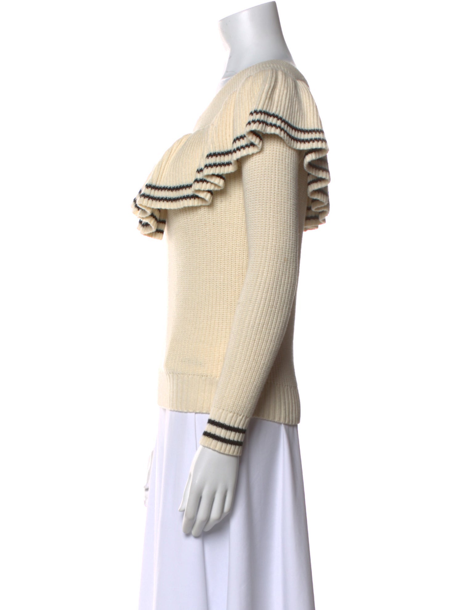 Self-Portrait Wool Colorblock Pattern Sweater