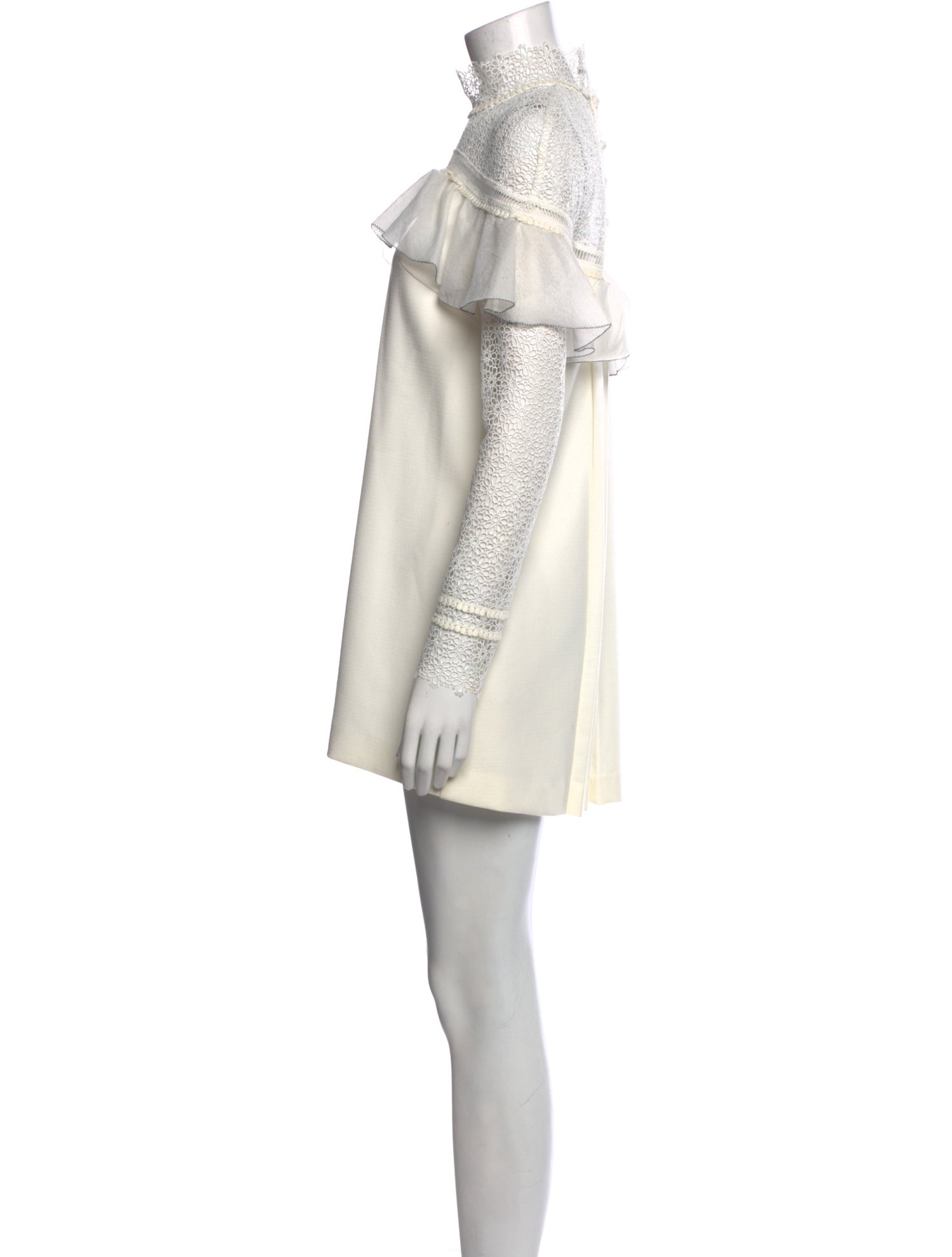 Self-Portrait Mock Neck Mini Dress