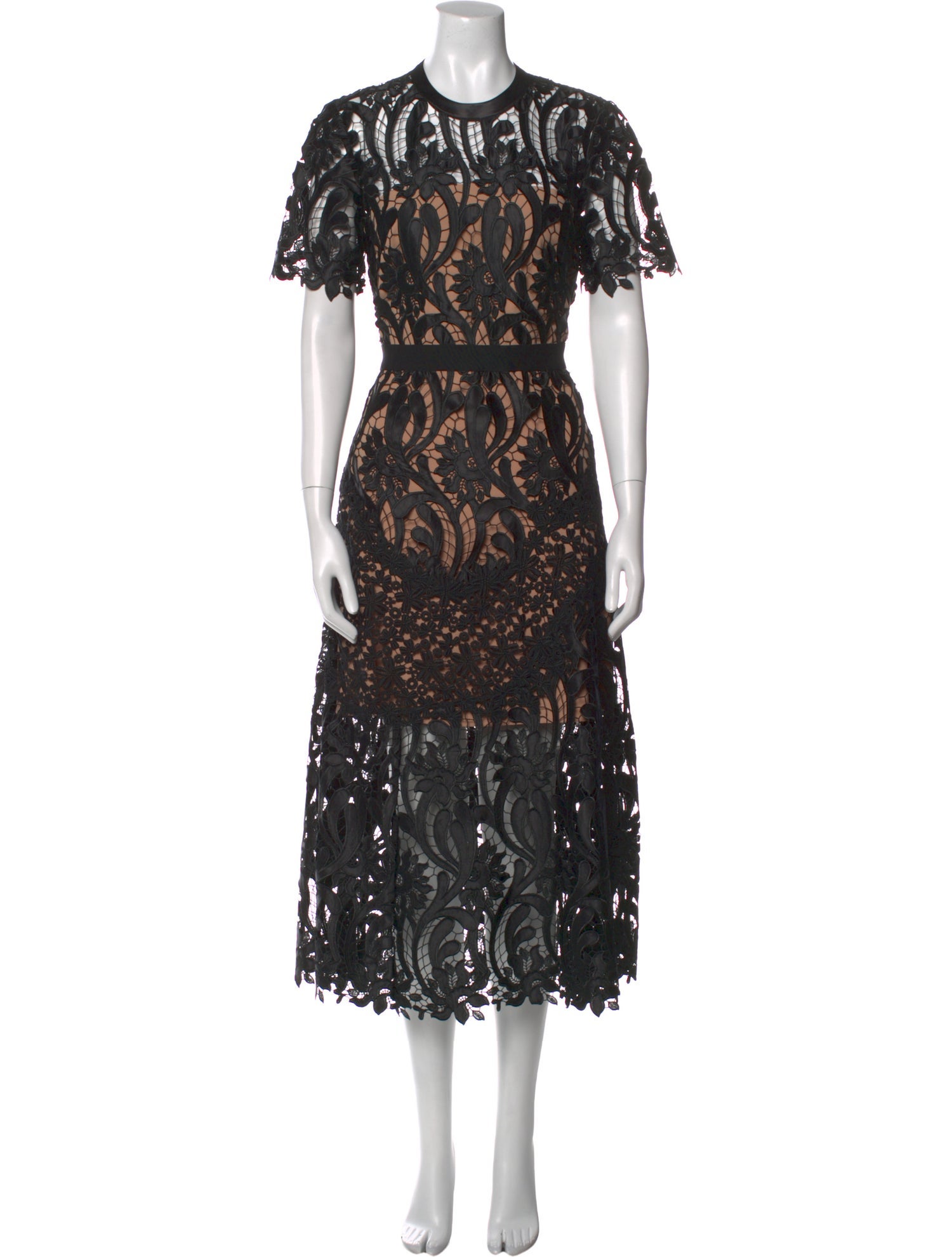 Self-Portrait Lace Pattern Long Dress