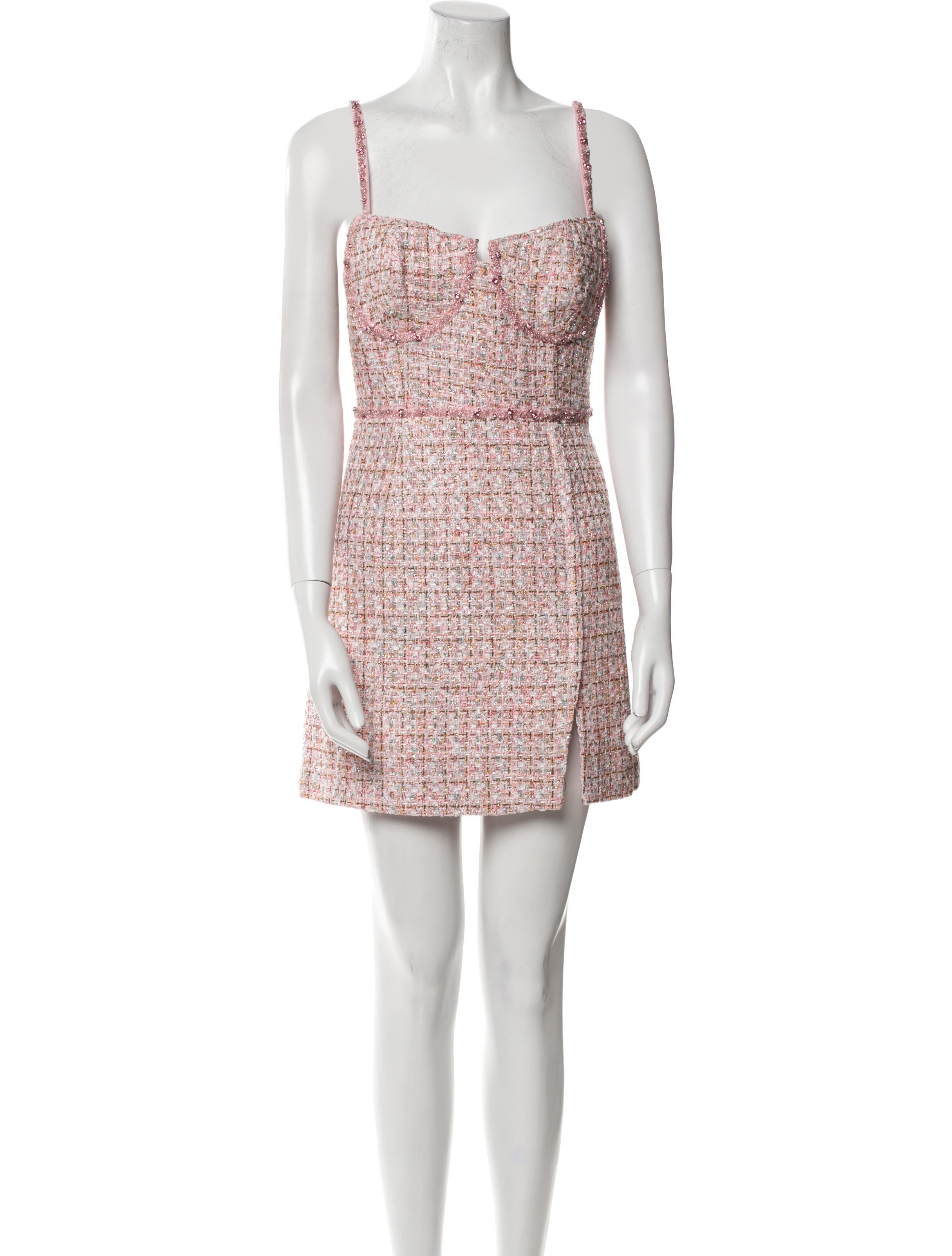 Self-Portrait Tweed Pattern Mini Dress