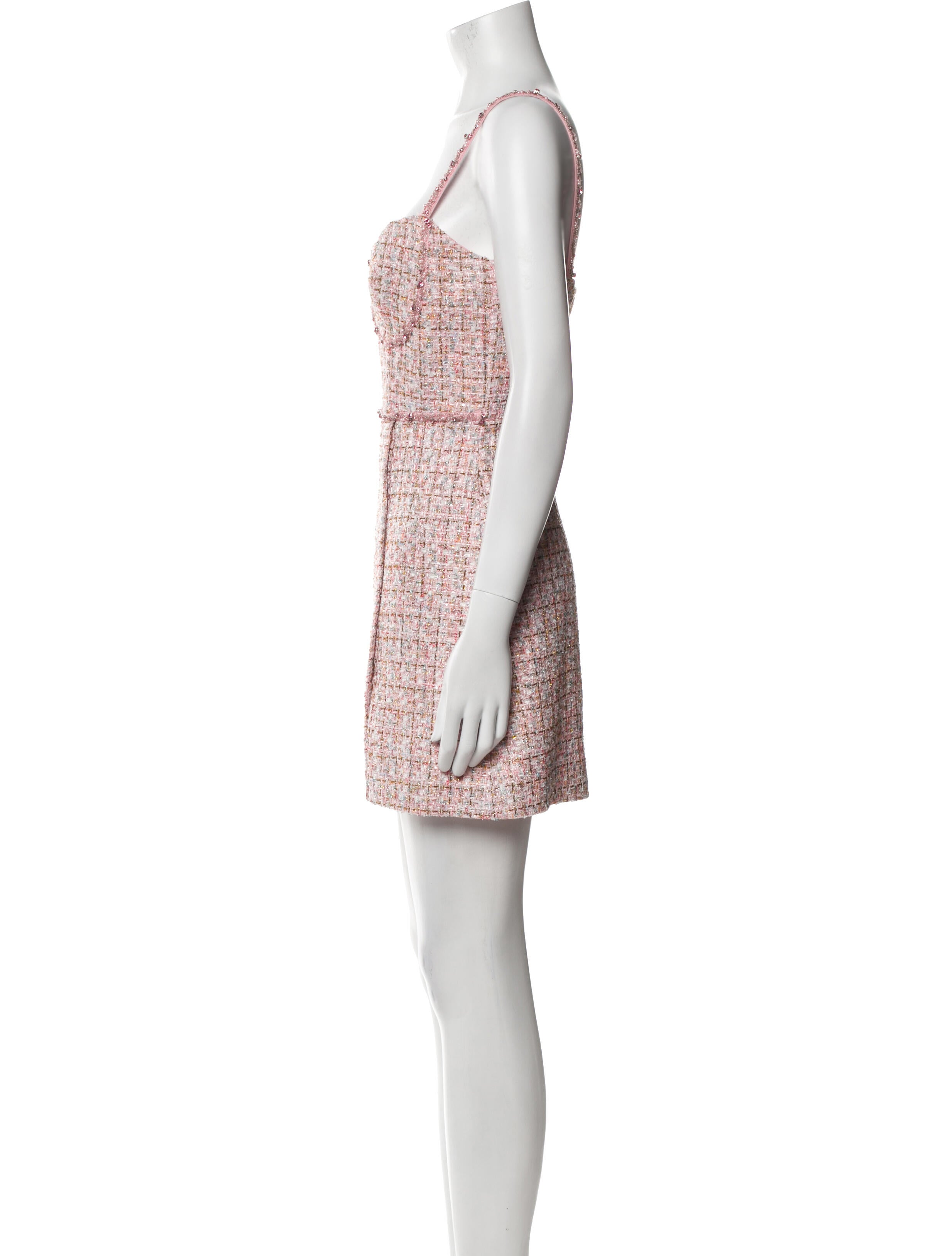 Self-Portrait Tweed Pattern Mini Dress