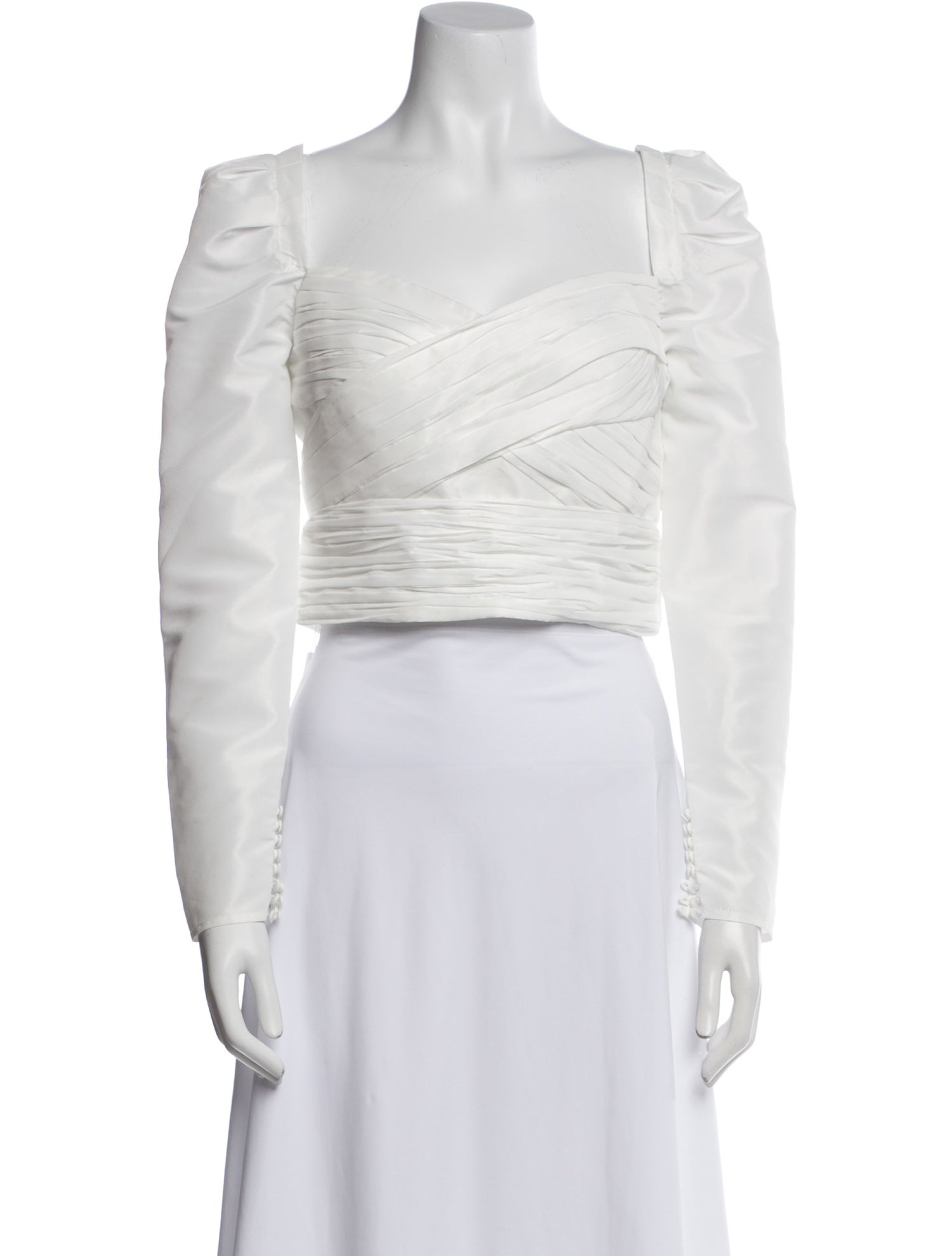 Self-Portrait Square Neckline Long Sleeve Crop Top w/ Tags