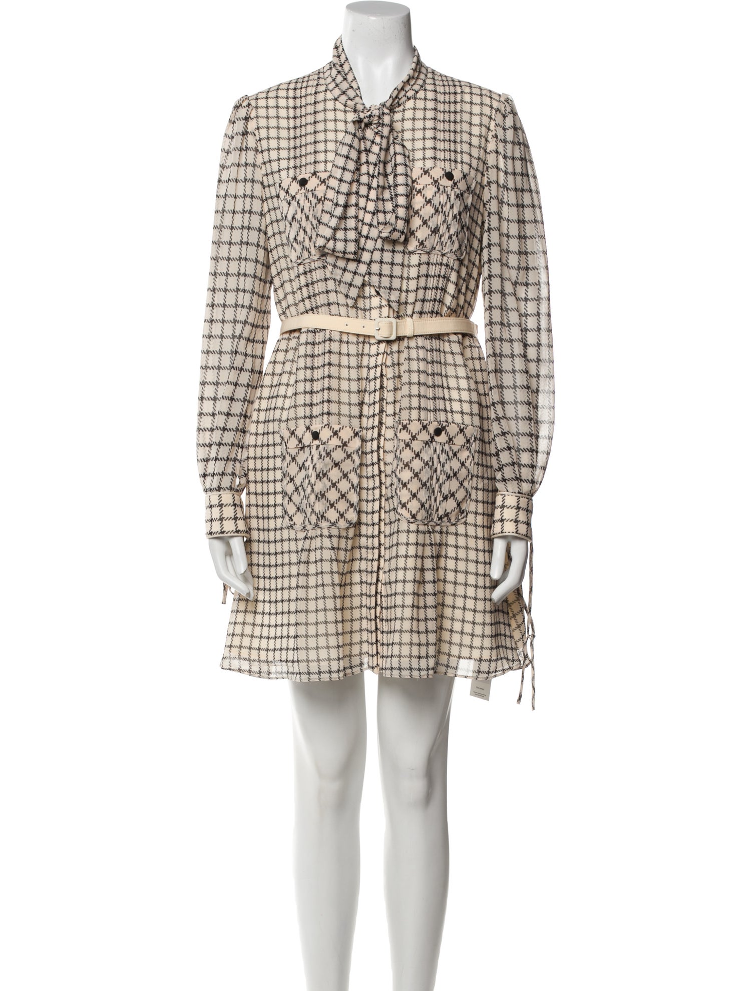 Self-Portrait Plaid Print Knee-Length Dress