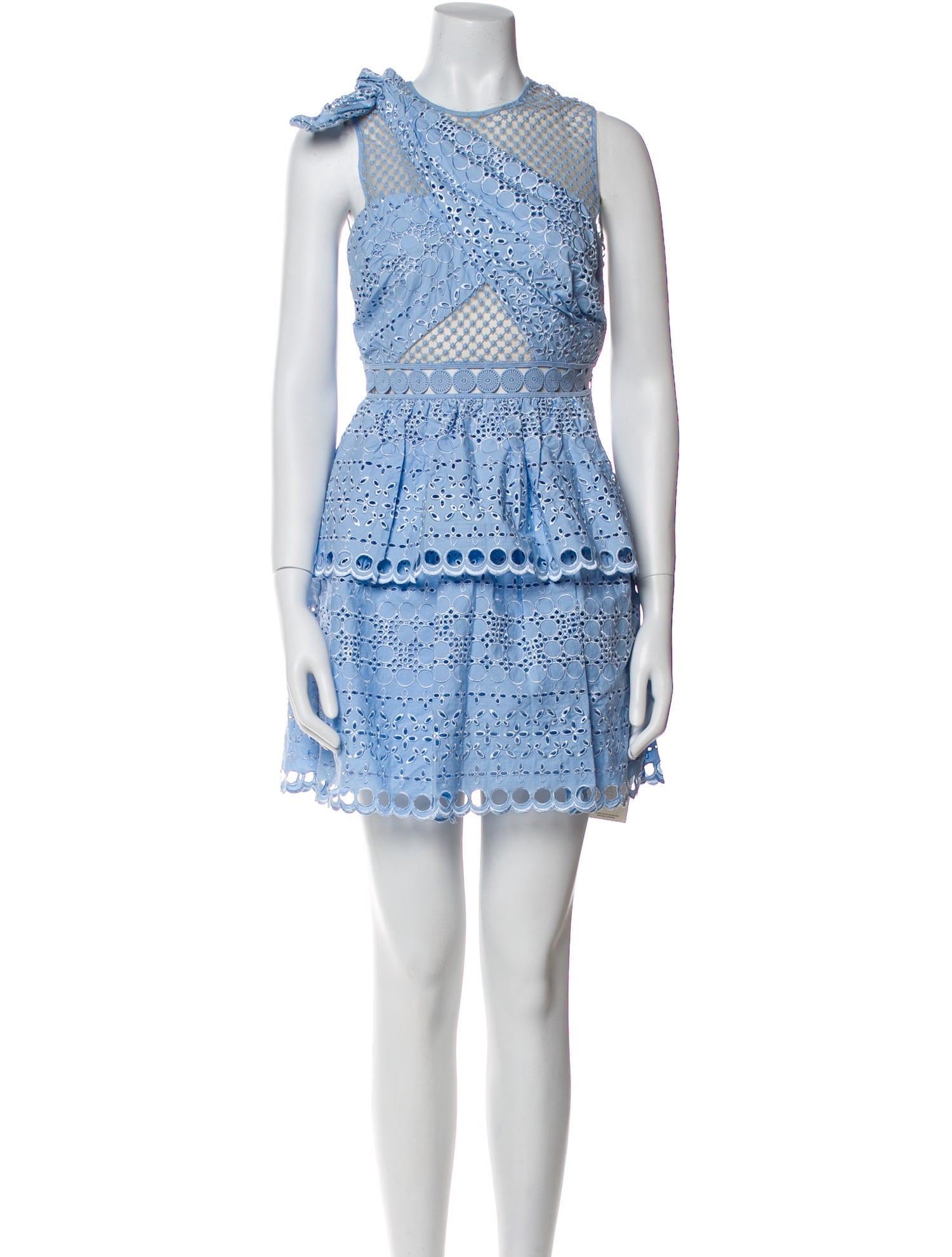 Self-Portrait Lace Pattern Mini Dress