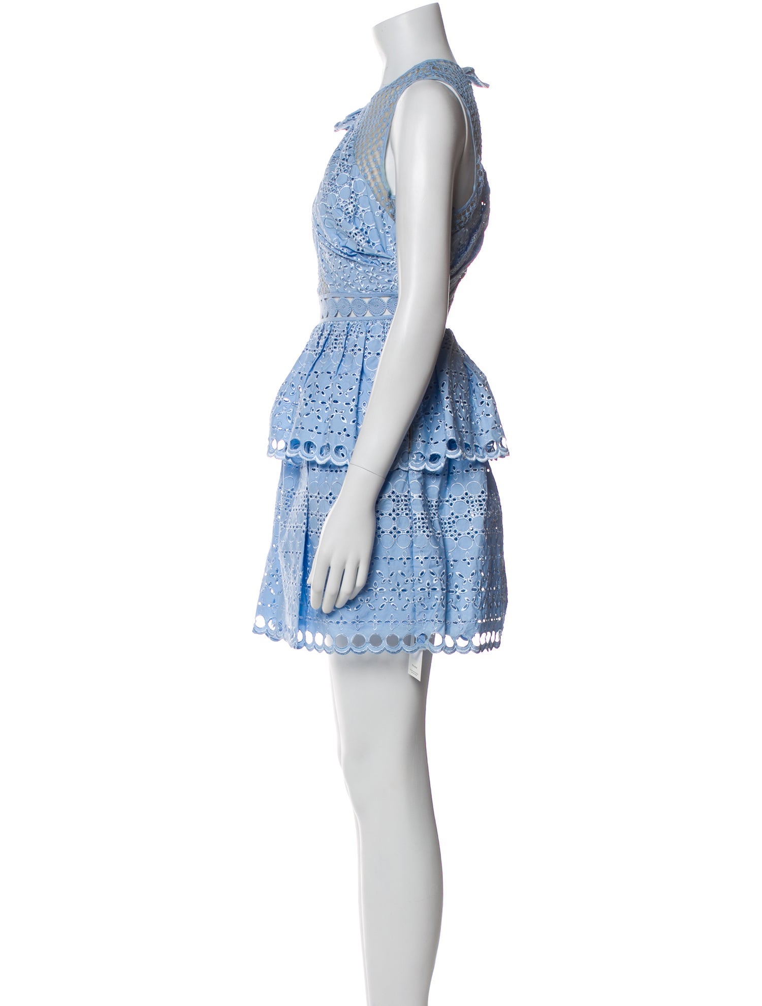 Self-Portrait Lace Pattern Mini Dress