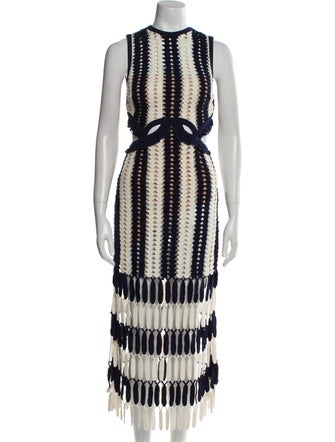 Self-Portrait Patterned Midi Length Dress