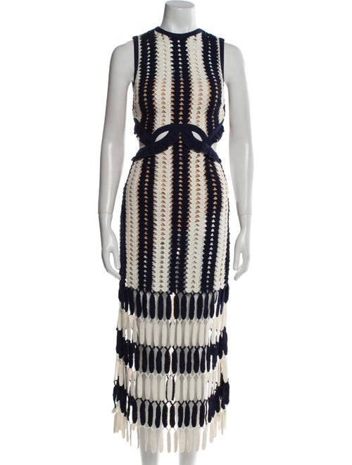 Self-Portrait Patterned Midi Length Dress