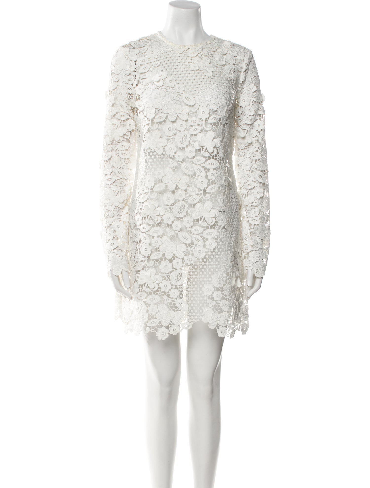 Self-Portrait Lace Pattern Mini Dress