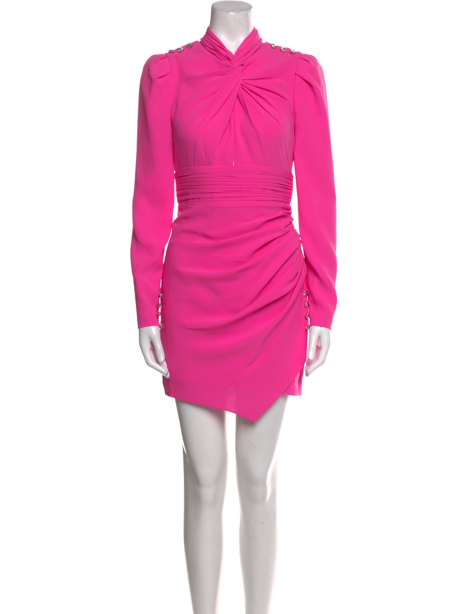 Self-Portrait Mock Neck Mini Dress