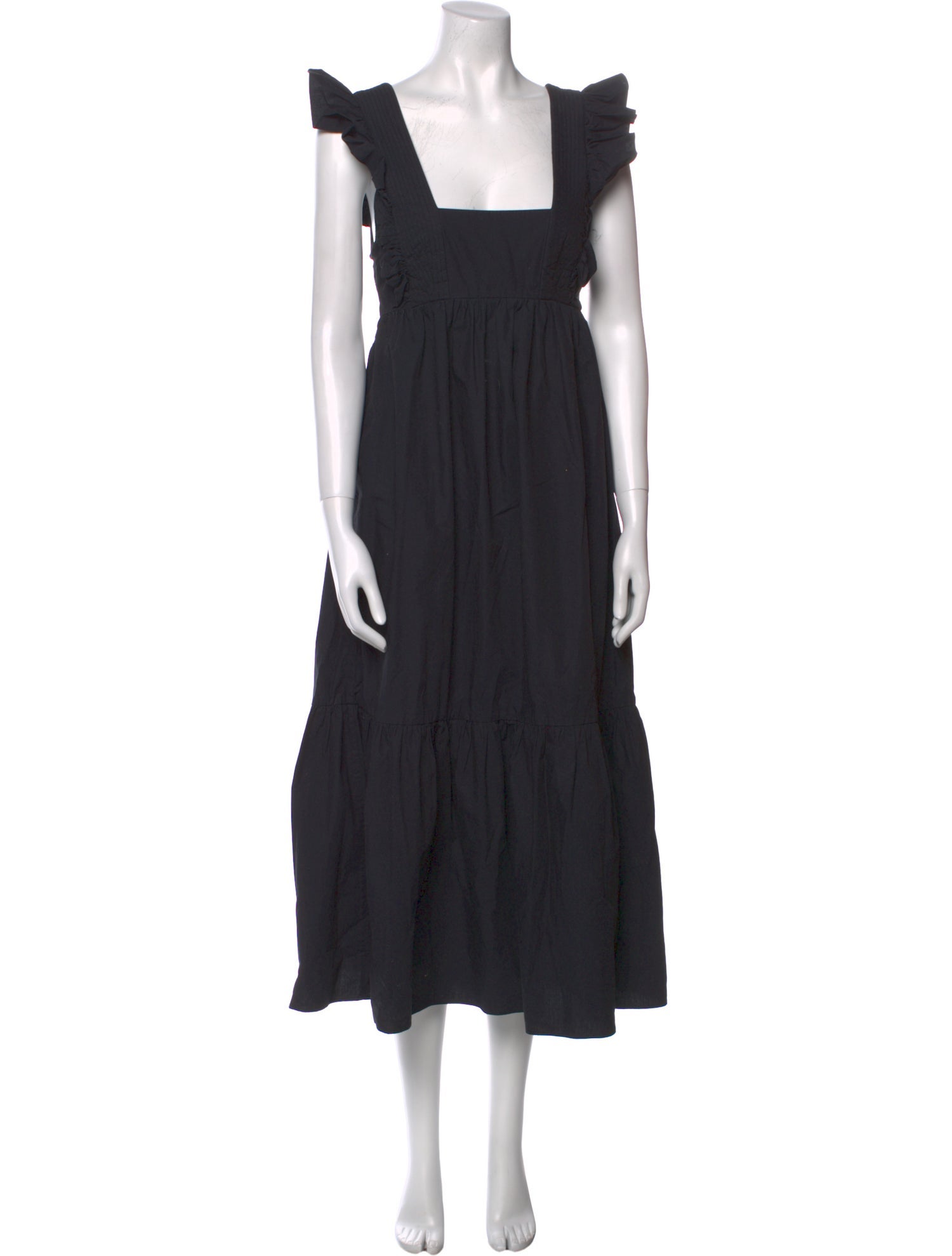 Self-Portrait Square Neckline Midi Length Dress