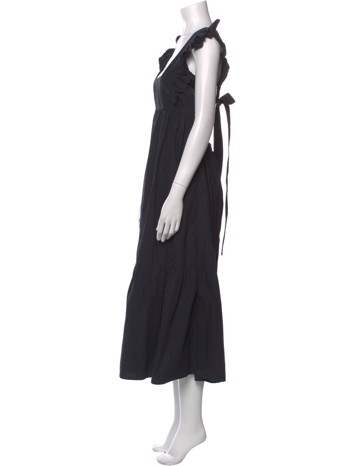 Self-Portrait Square Neckline Midi Length Dress