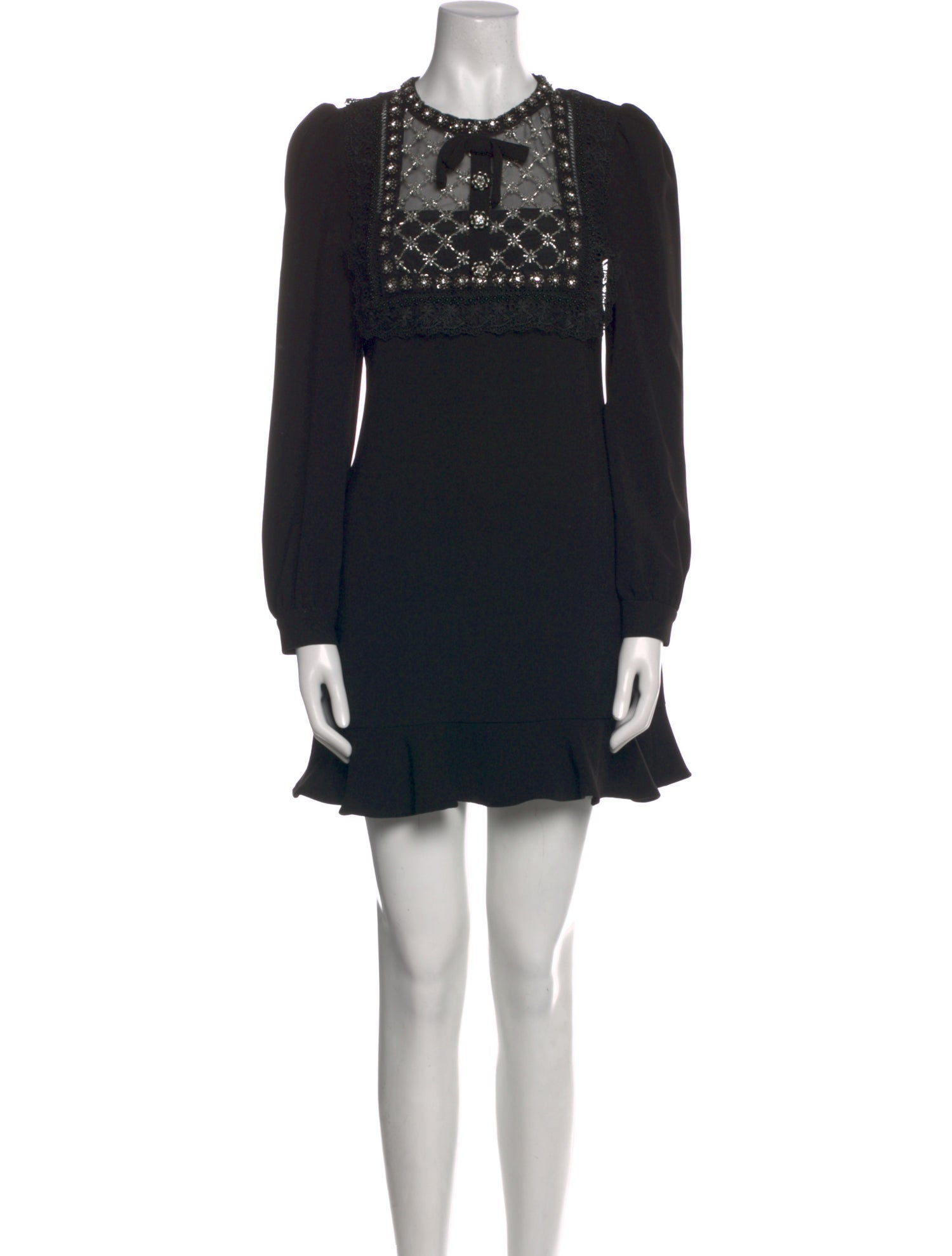 Self-Portrait Crew Neck Mini Dress