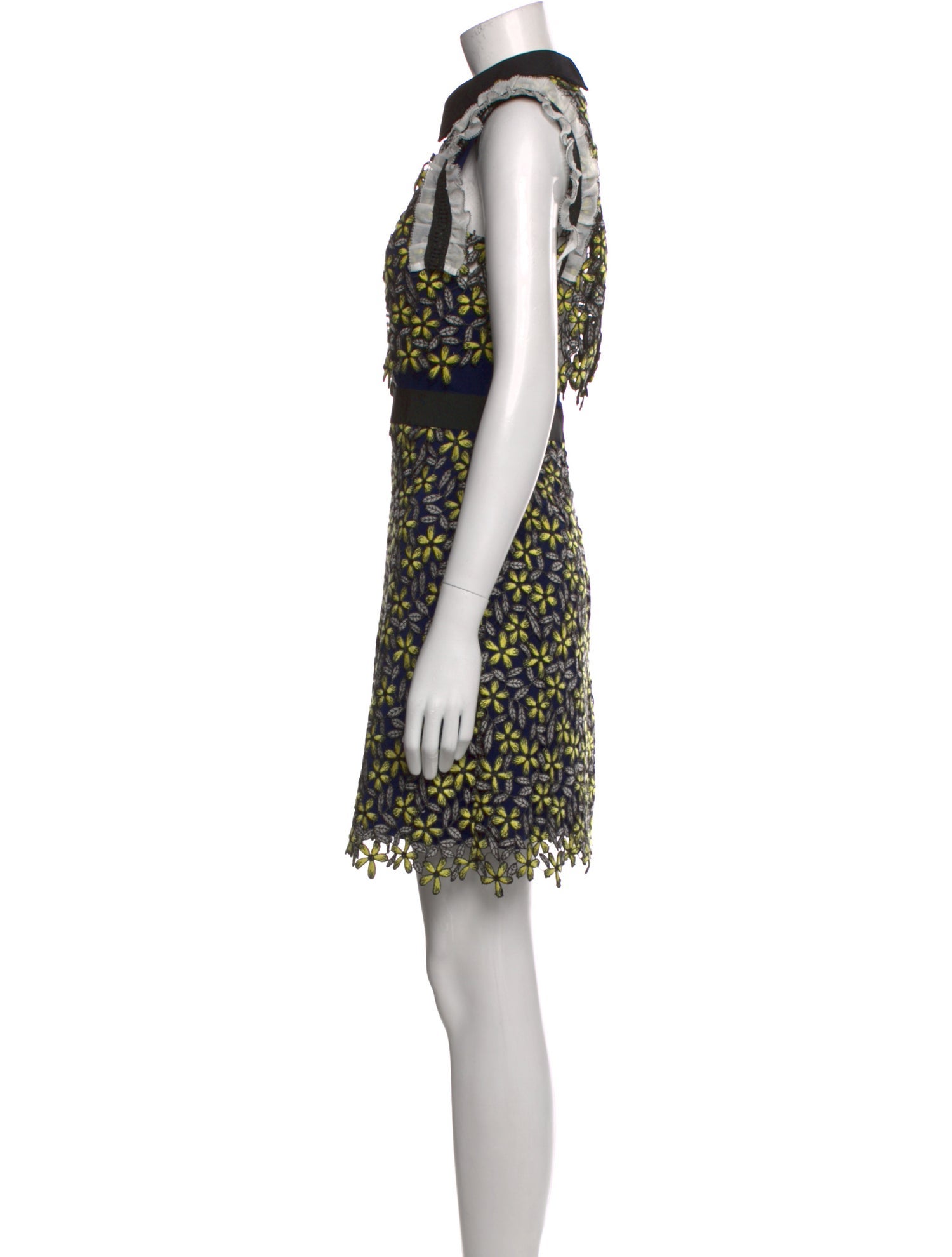 Self-Portrait Lace Pattern Mini Dress