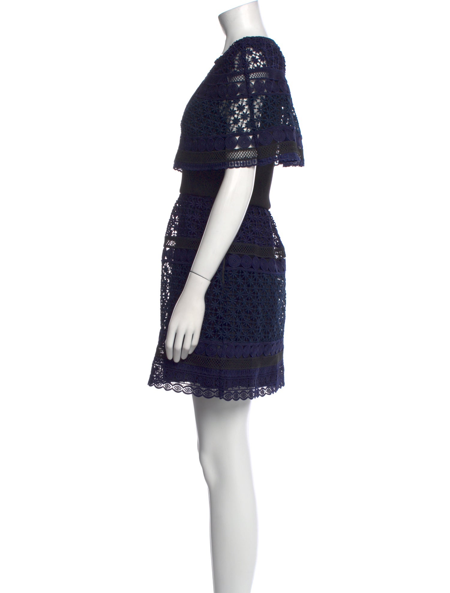 Self-Portrait Lace Pattern Mini Dress