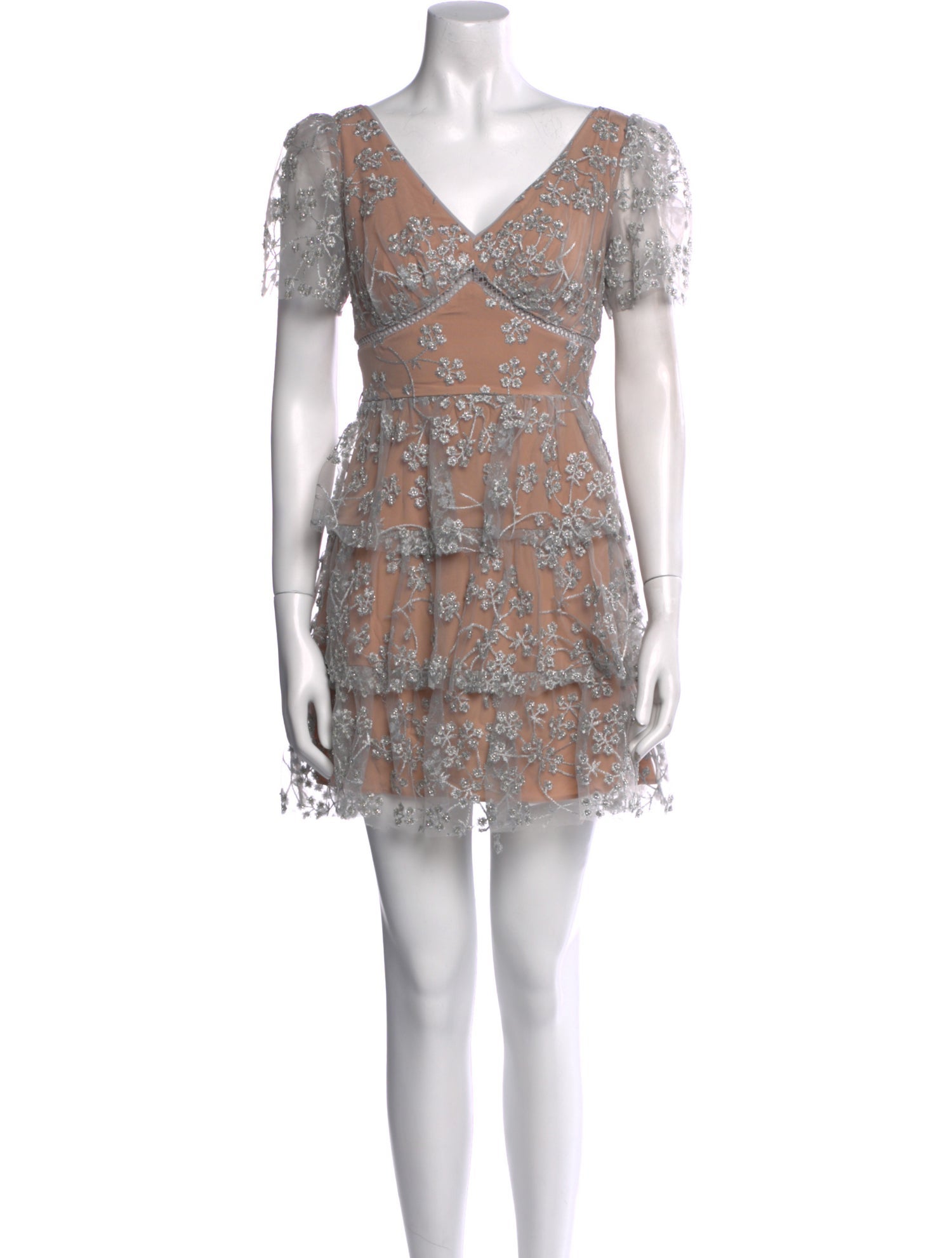 Self-Portrait Lace Pattern Mini Dress