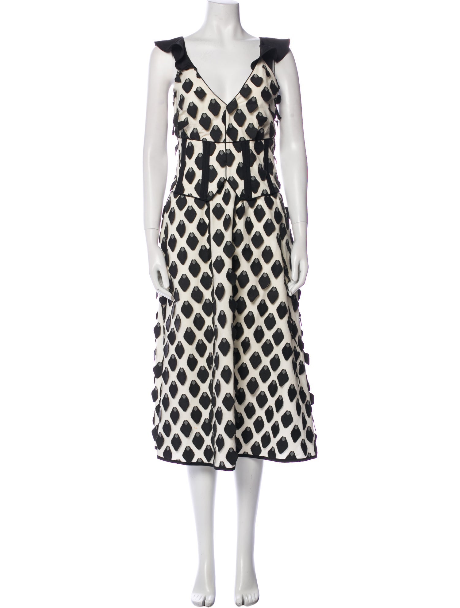 Self-Portrait Printed Midi Length Dress