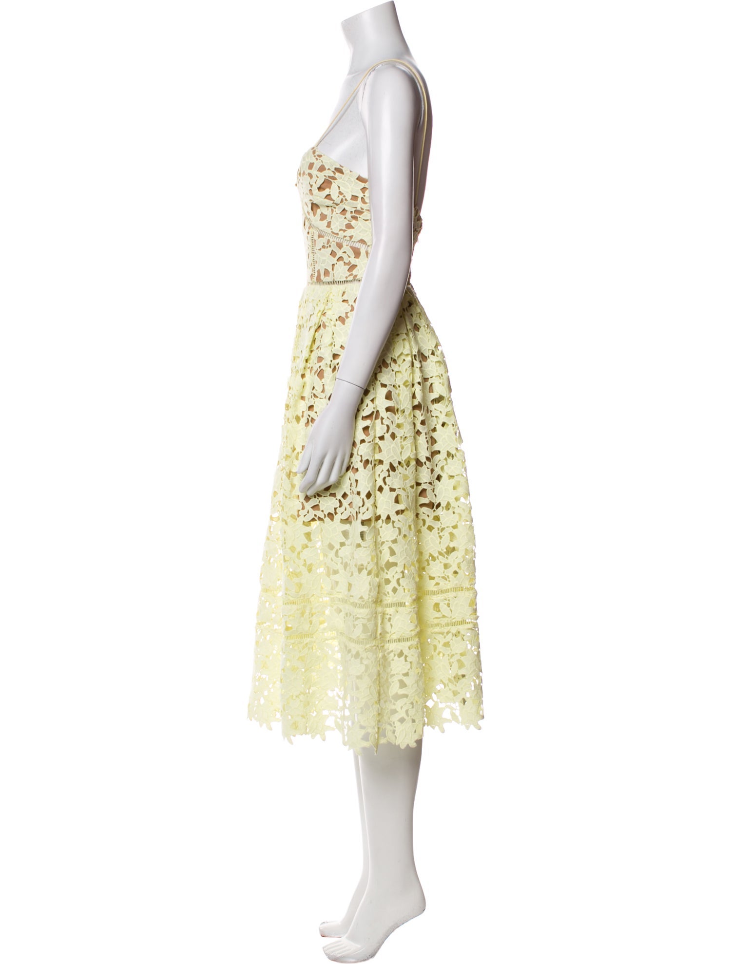 Self-Portrait Lace Pattern Midi Length Dress