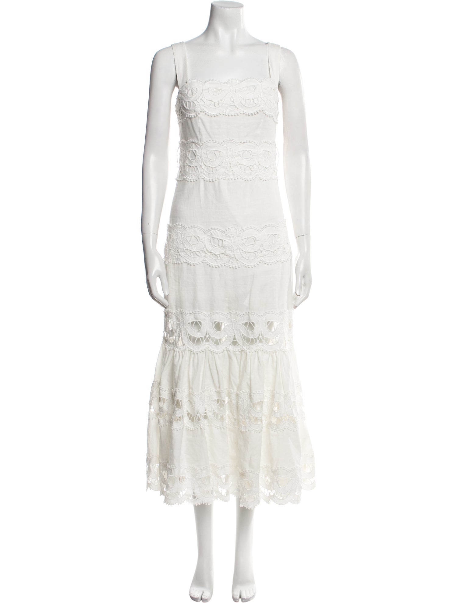 Self-Portrait Square Neckline Long Dress