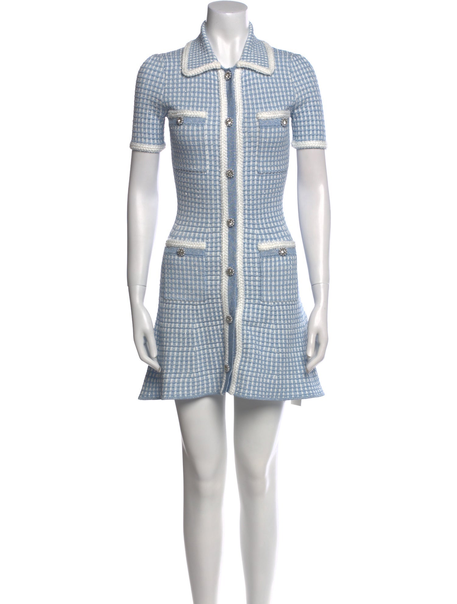 Self-Portrait Tweed Pattern Mini Dress