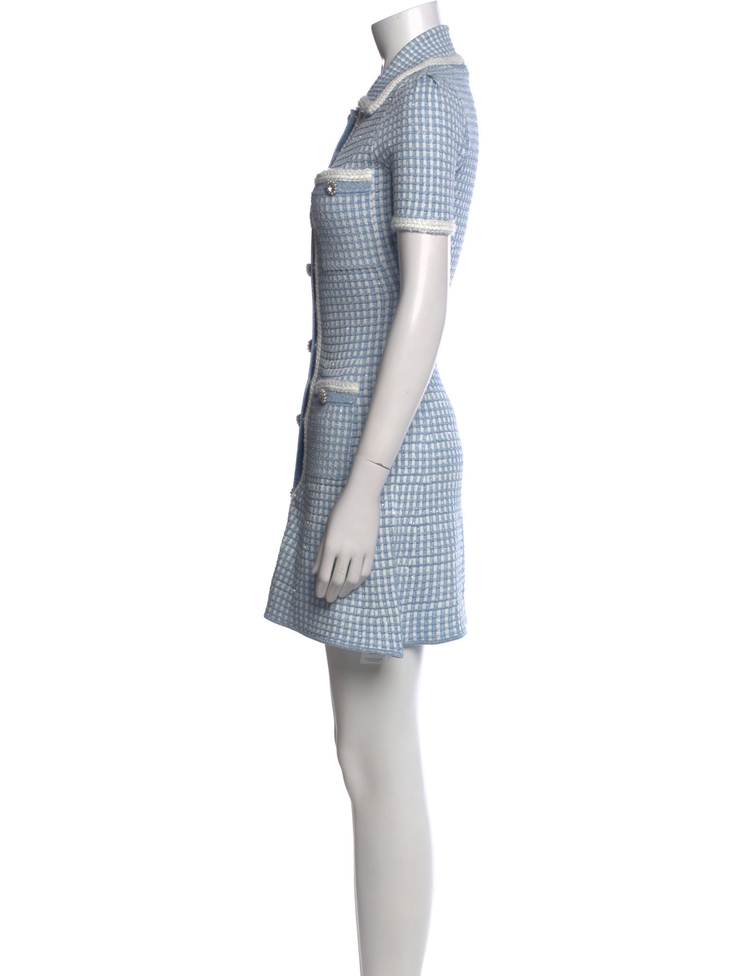 Self-Portrait Tweed Pattern Mini Dress