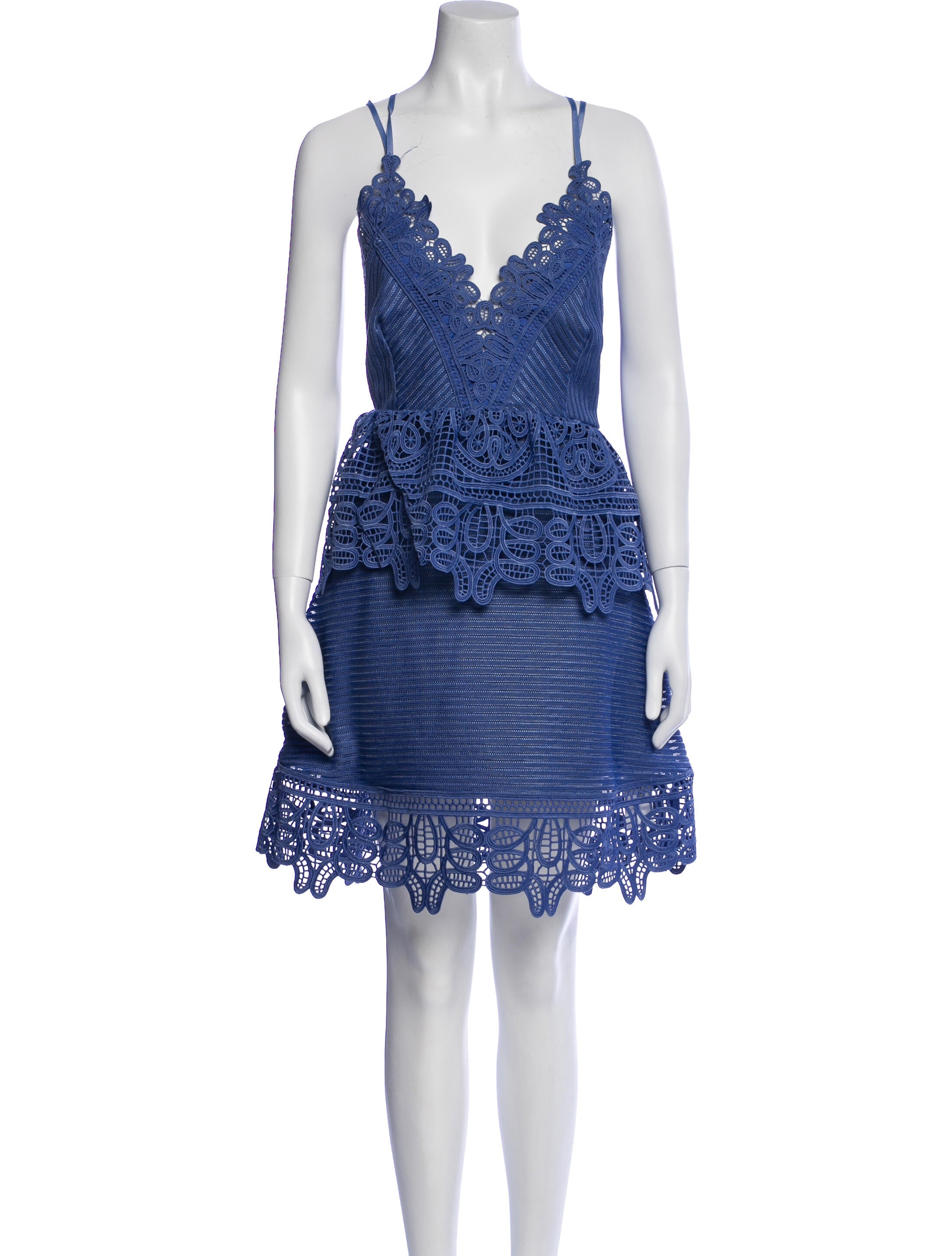 Self-Portrait Lace Pattern Mini Dress