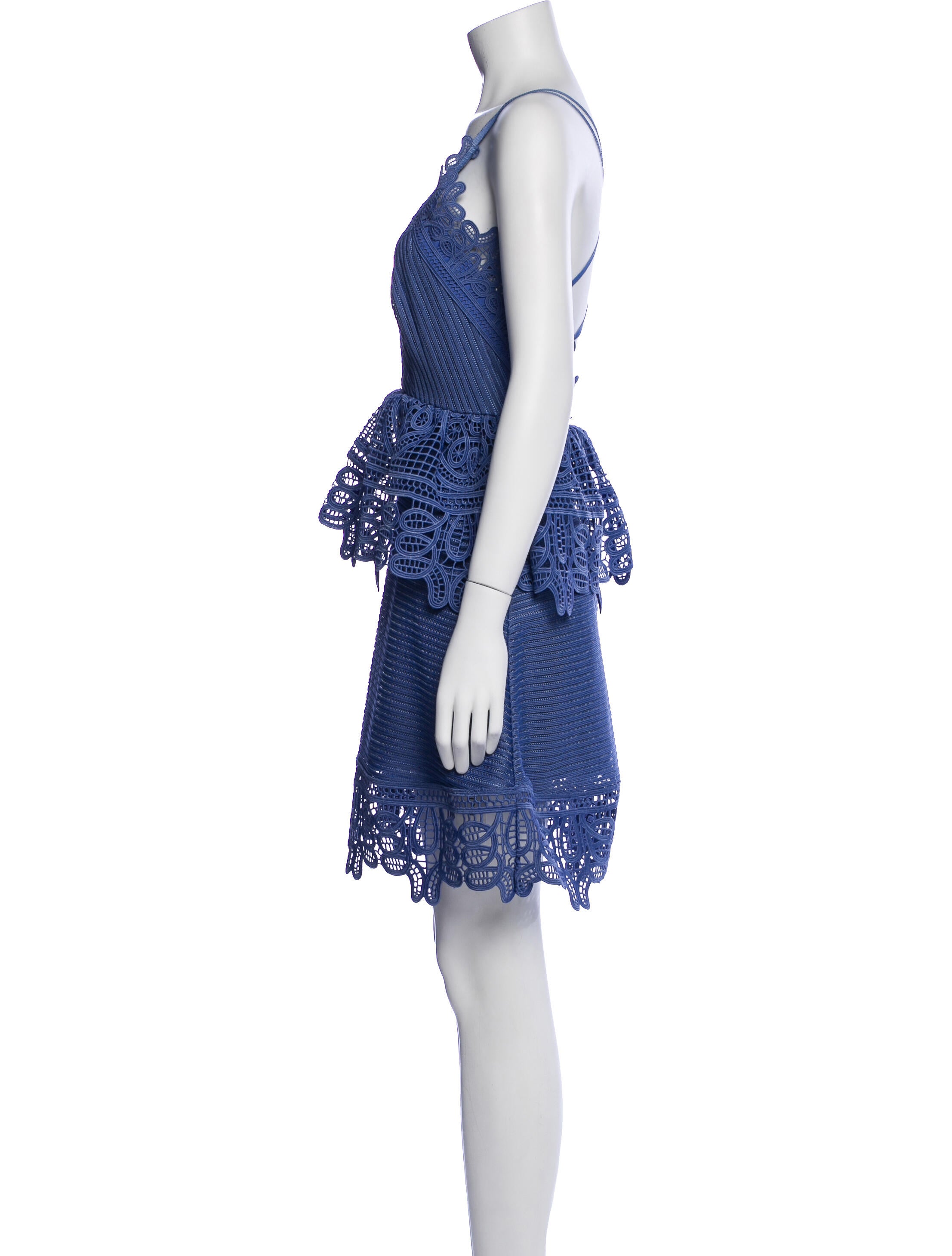 Self-Portrait Lace Pattern Mini Dress