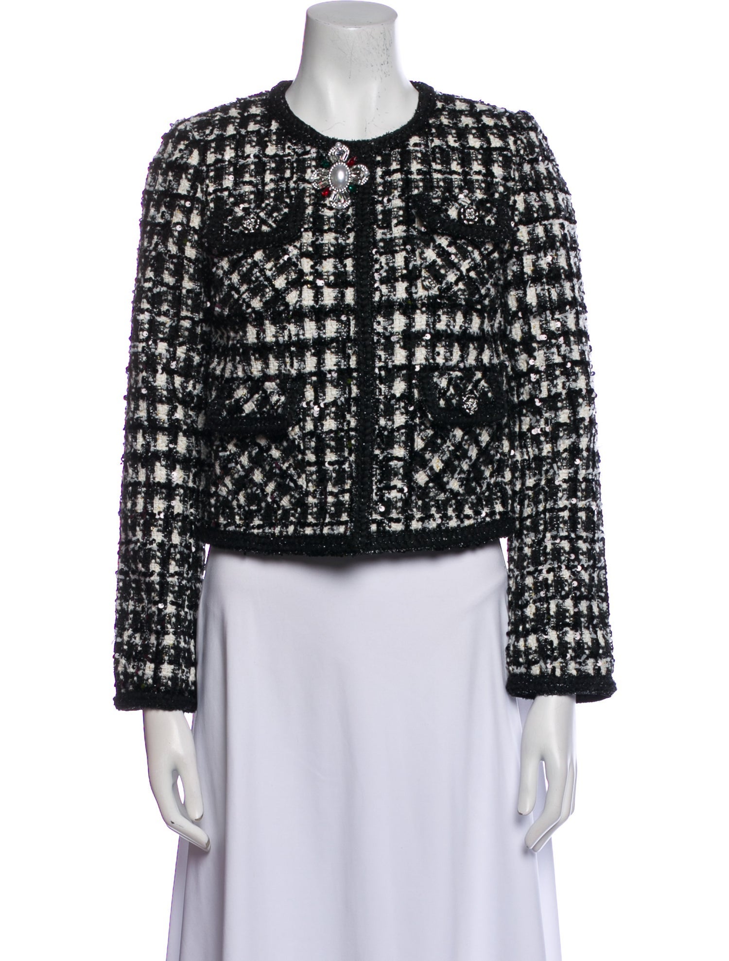 Self-Portrait Tweed Pattern Evening Jacket