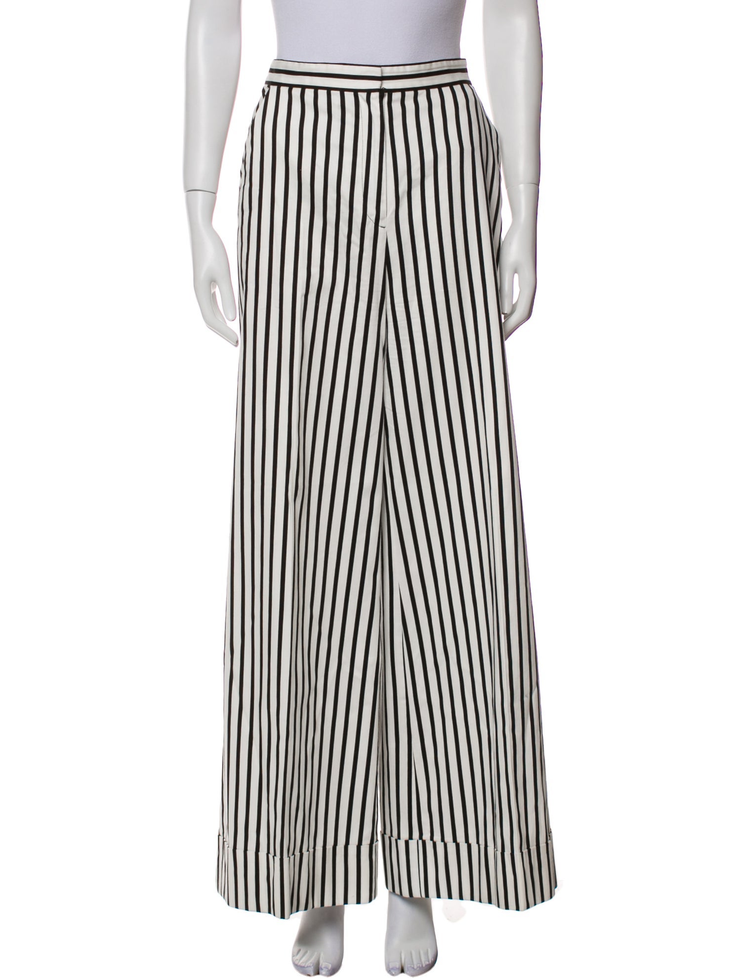 Self-Portrait Striped Wide Leg Pants