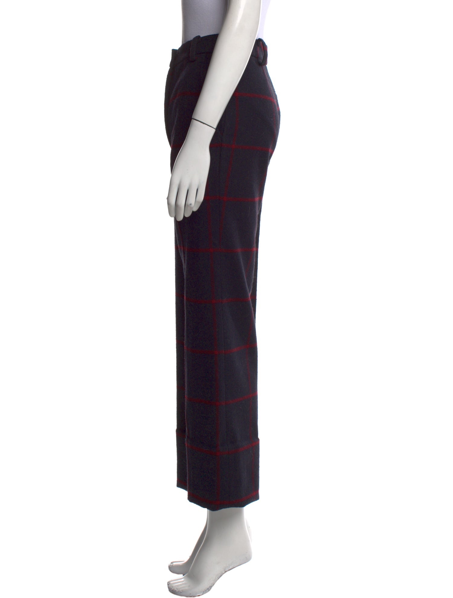 Self-Portrait Plaid Print Wide Leg Pants