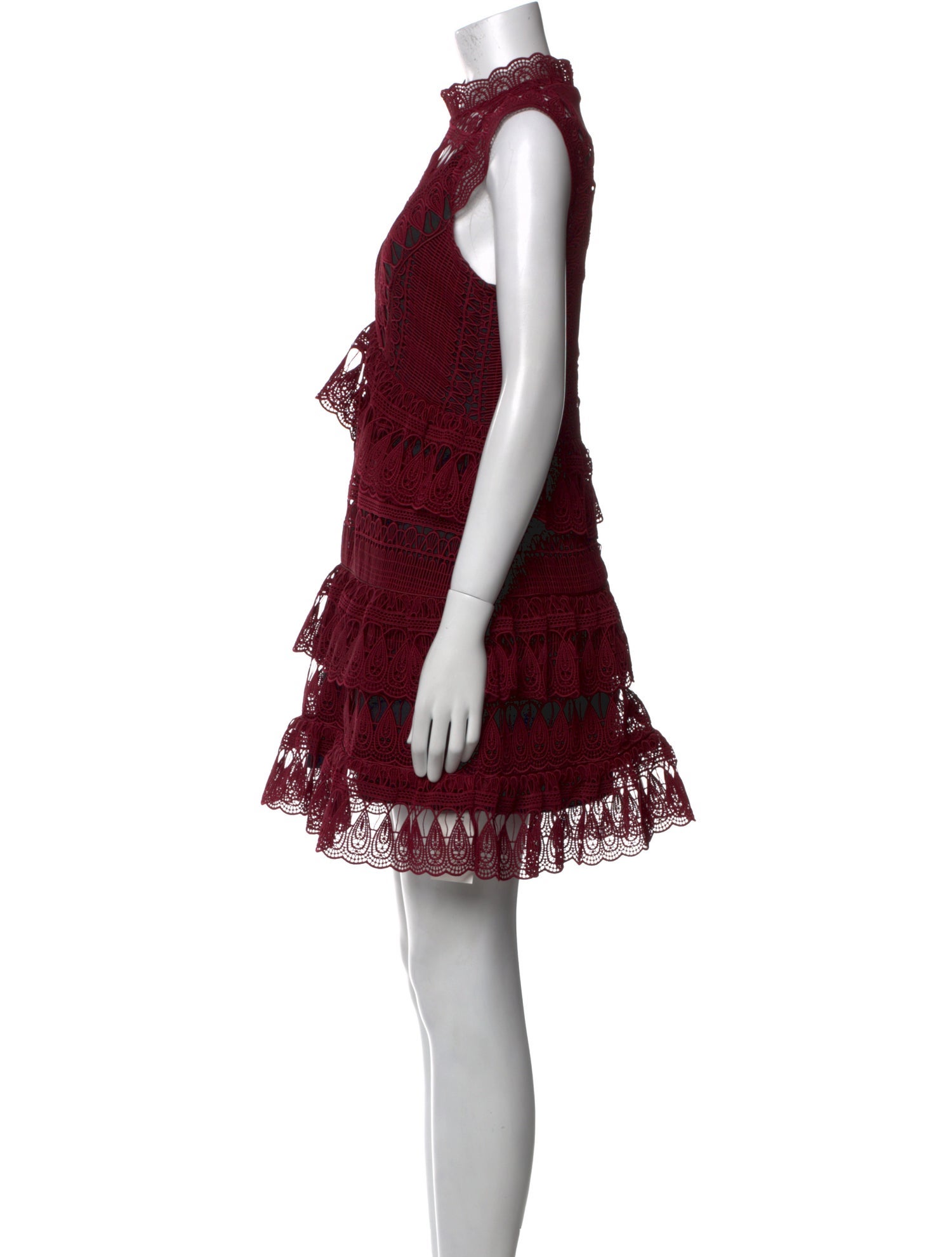 Self-Portrait Lace Pattern Mini Dress