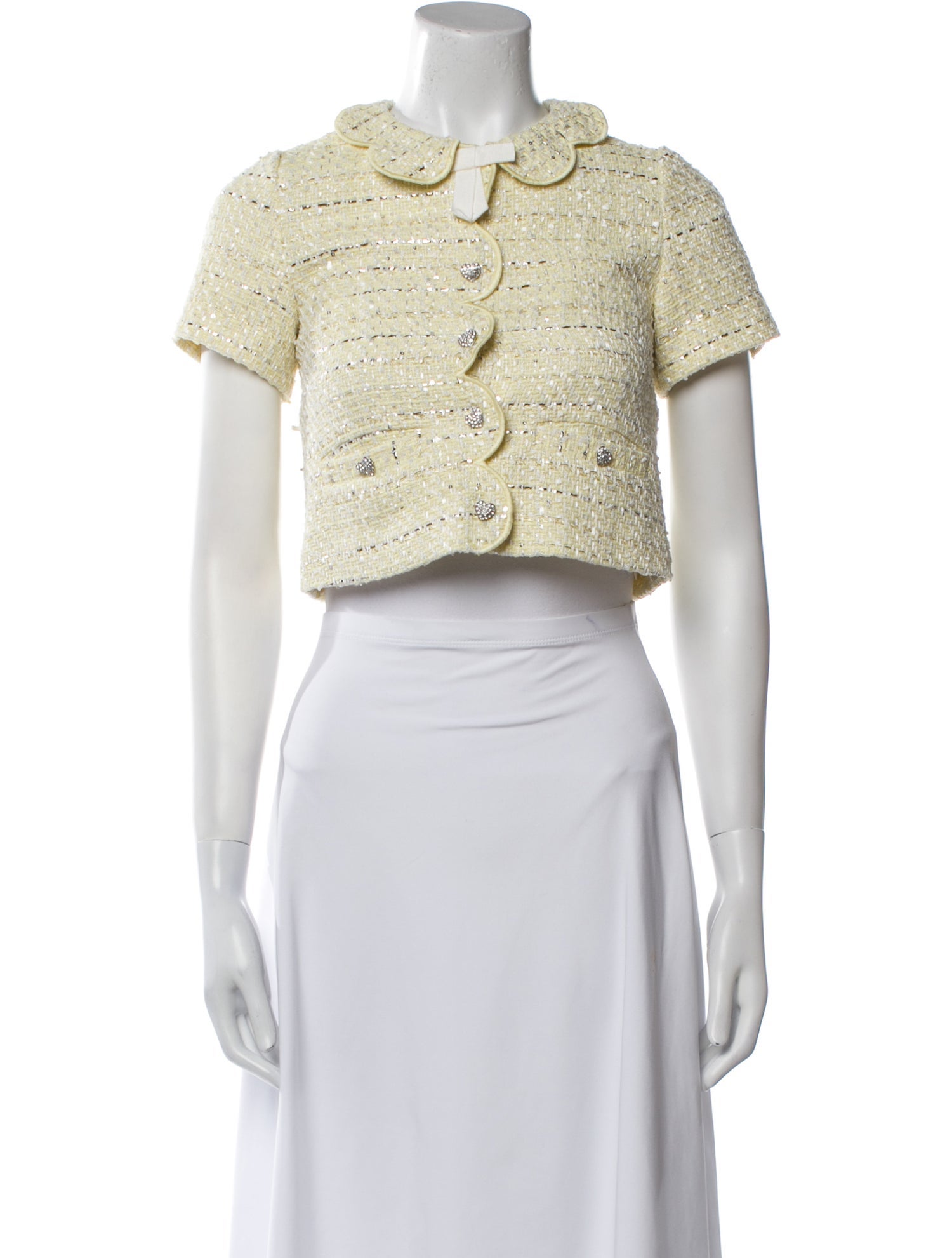 Self-Portrait Boucle Jacket Tweed Pattern Bolero