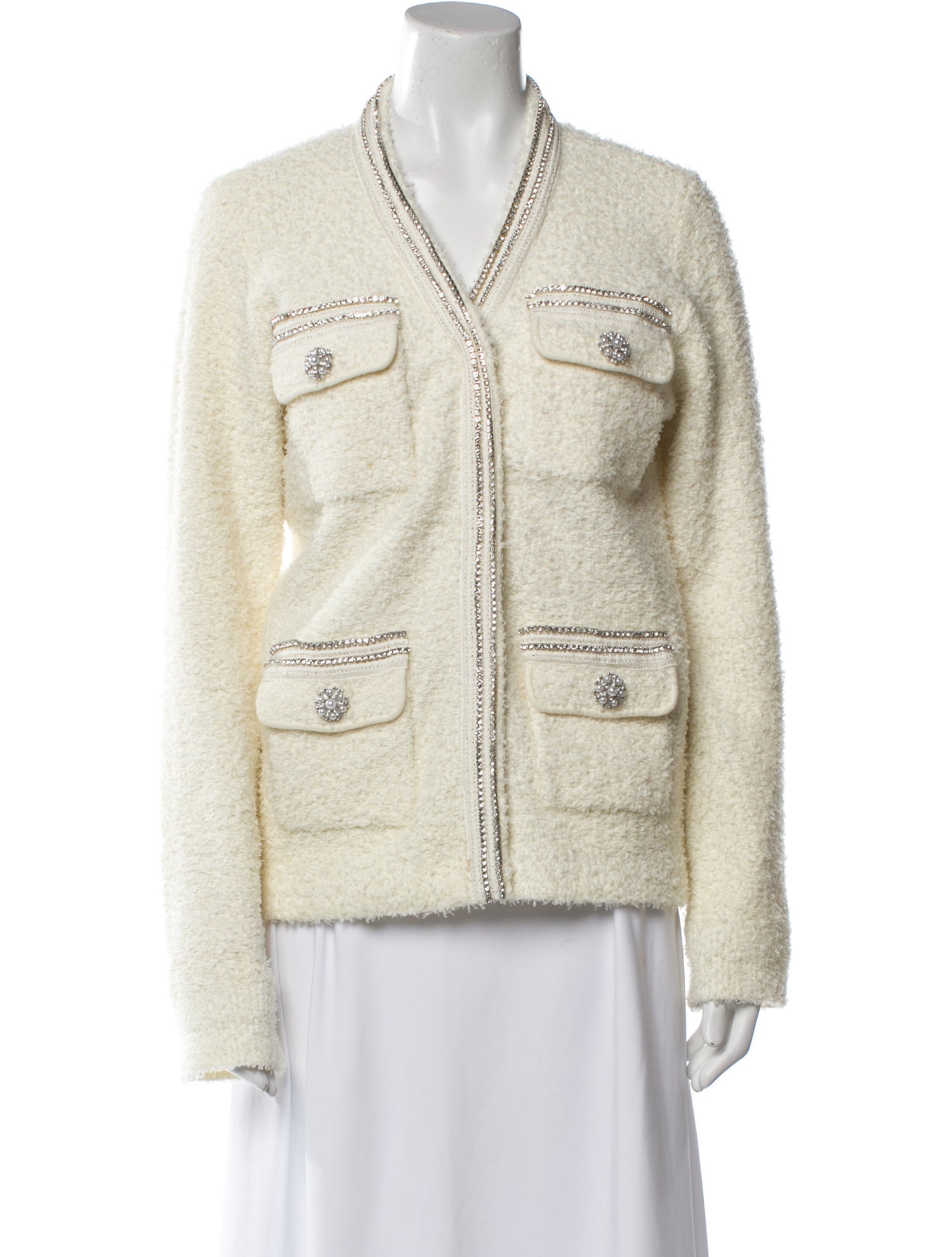 Self-Portrait Tape Knit cardigan Jacket