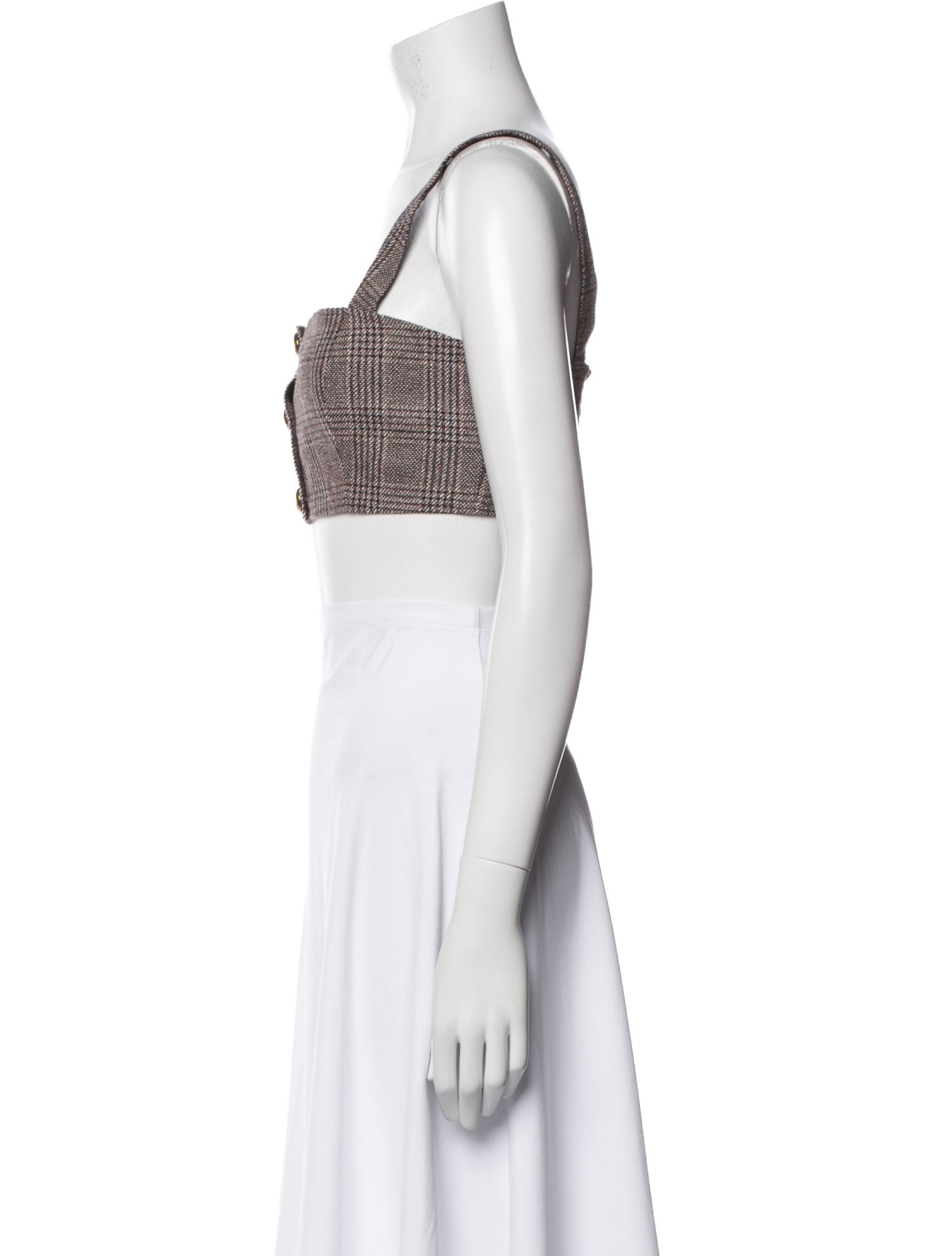 Self-Portrait Printed Square Neckline Crop Top