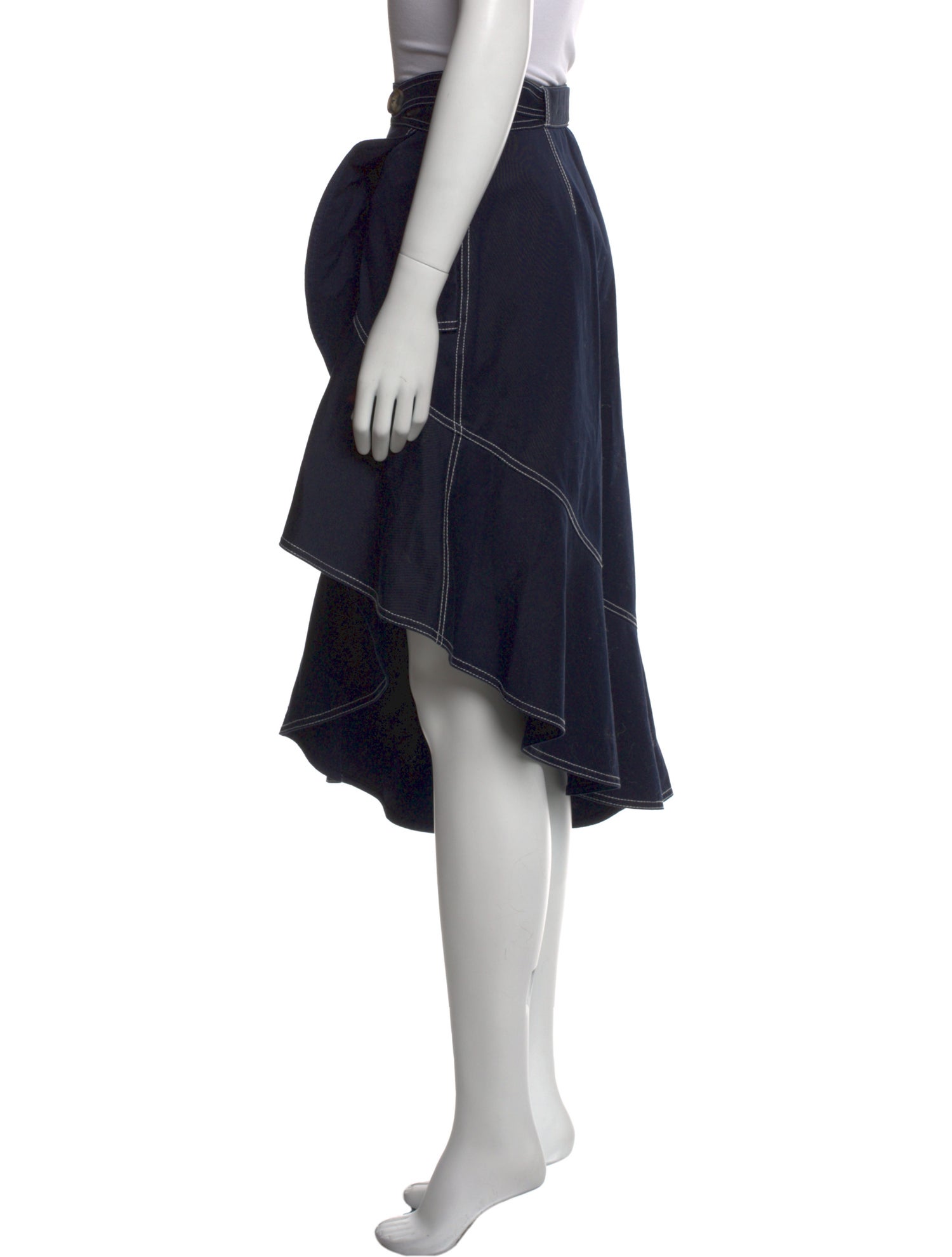 Self-Portrait Ruffle Embellishment Midi Length Skirt