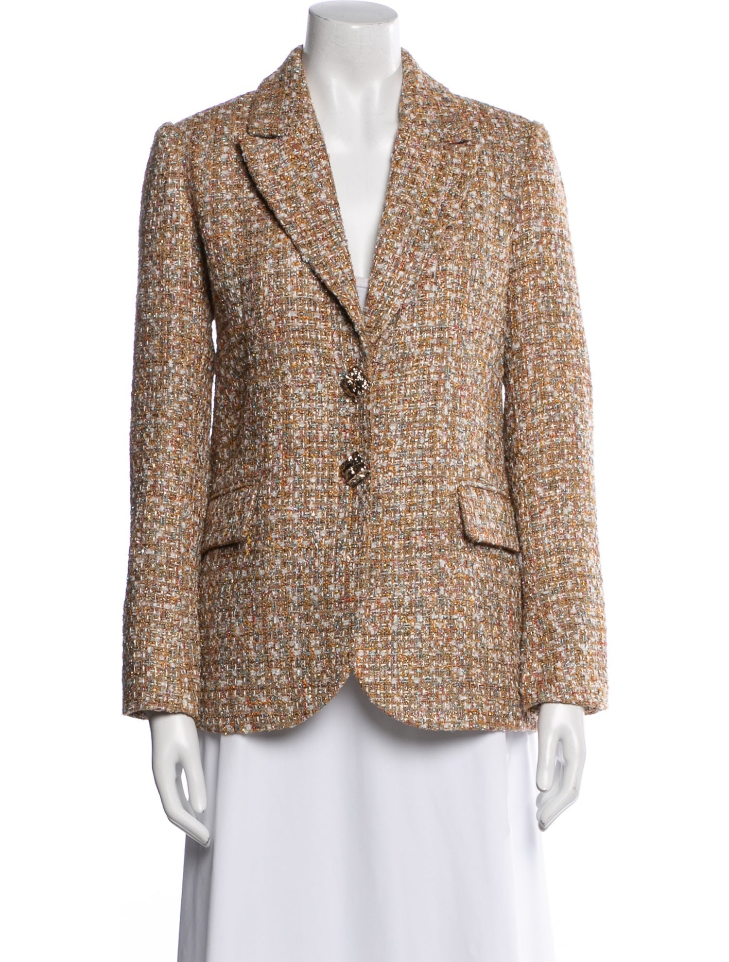 Self-Portrait Tweed Tweed Pattern Blazer