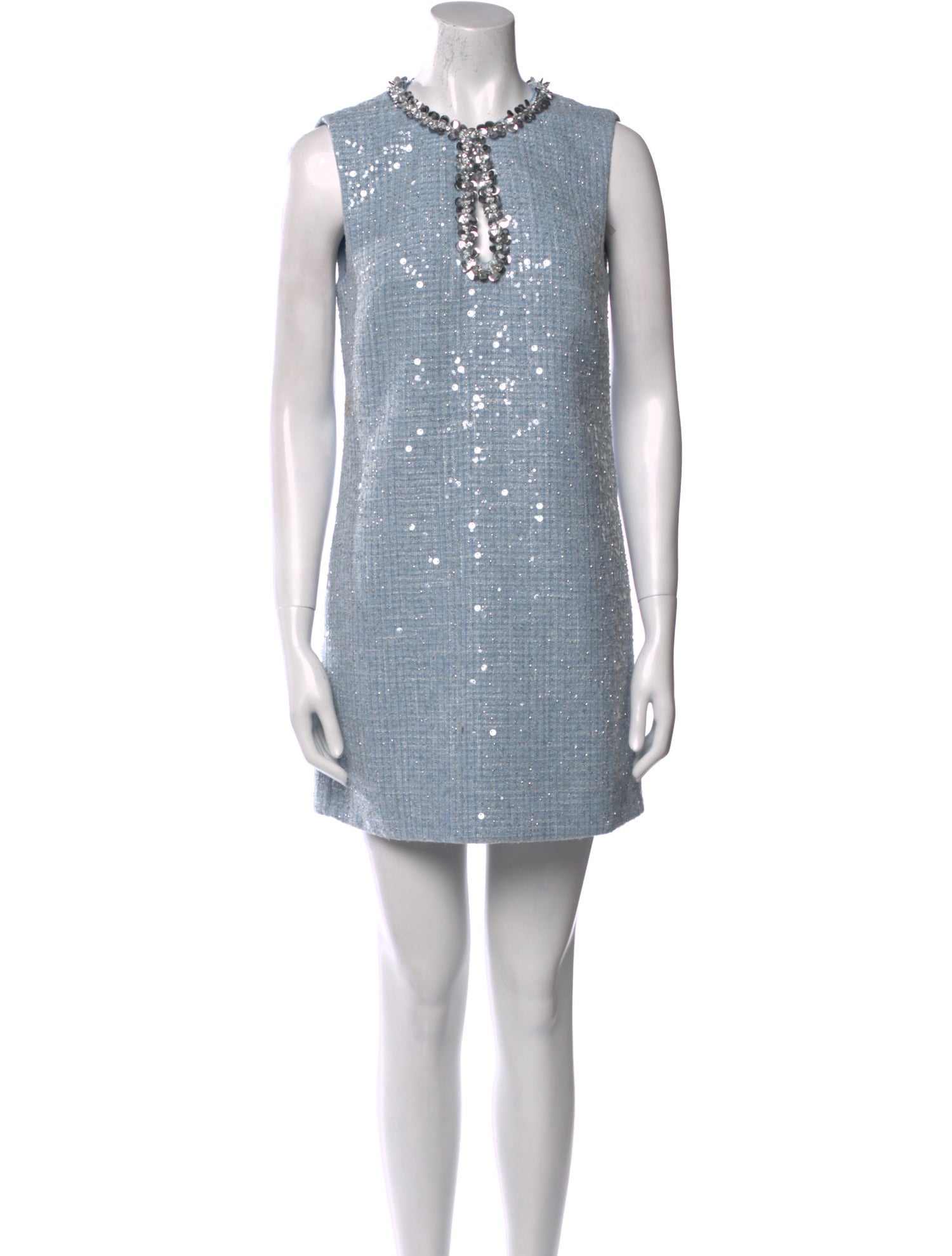 Self-Portrait Crew Neck Mini Dress