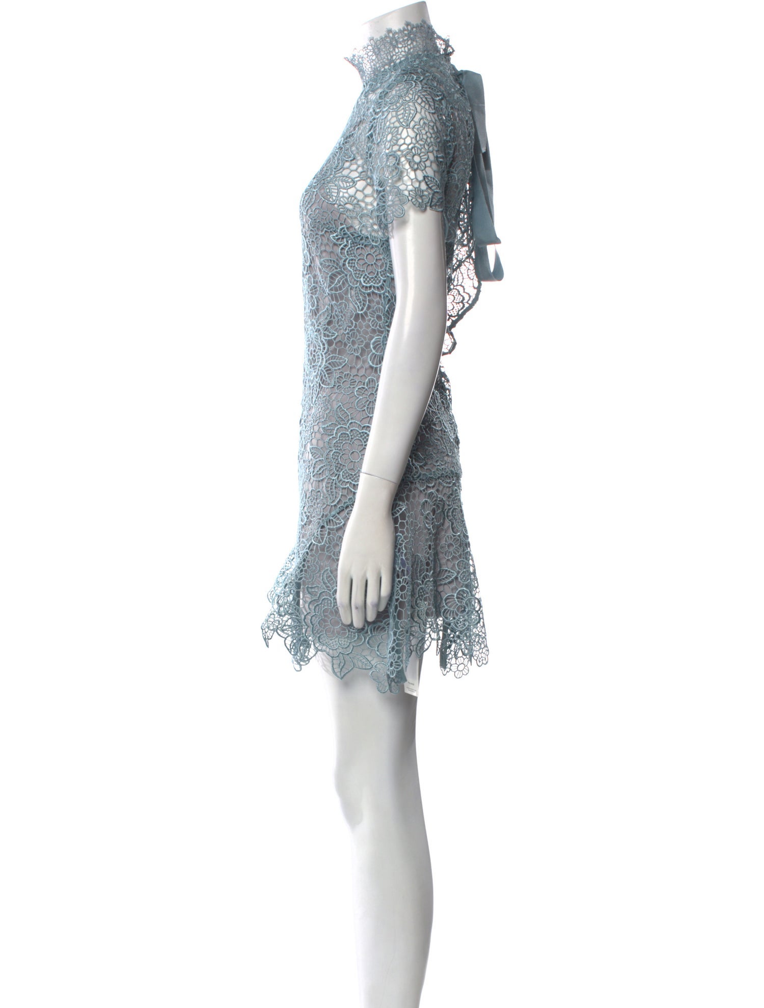 Self-Portrait Lace Pattern Mini Dress