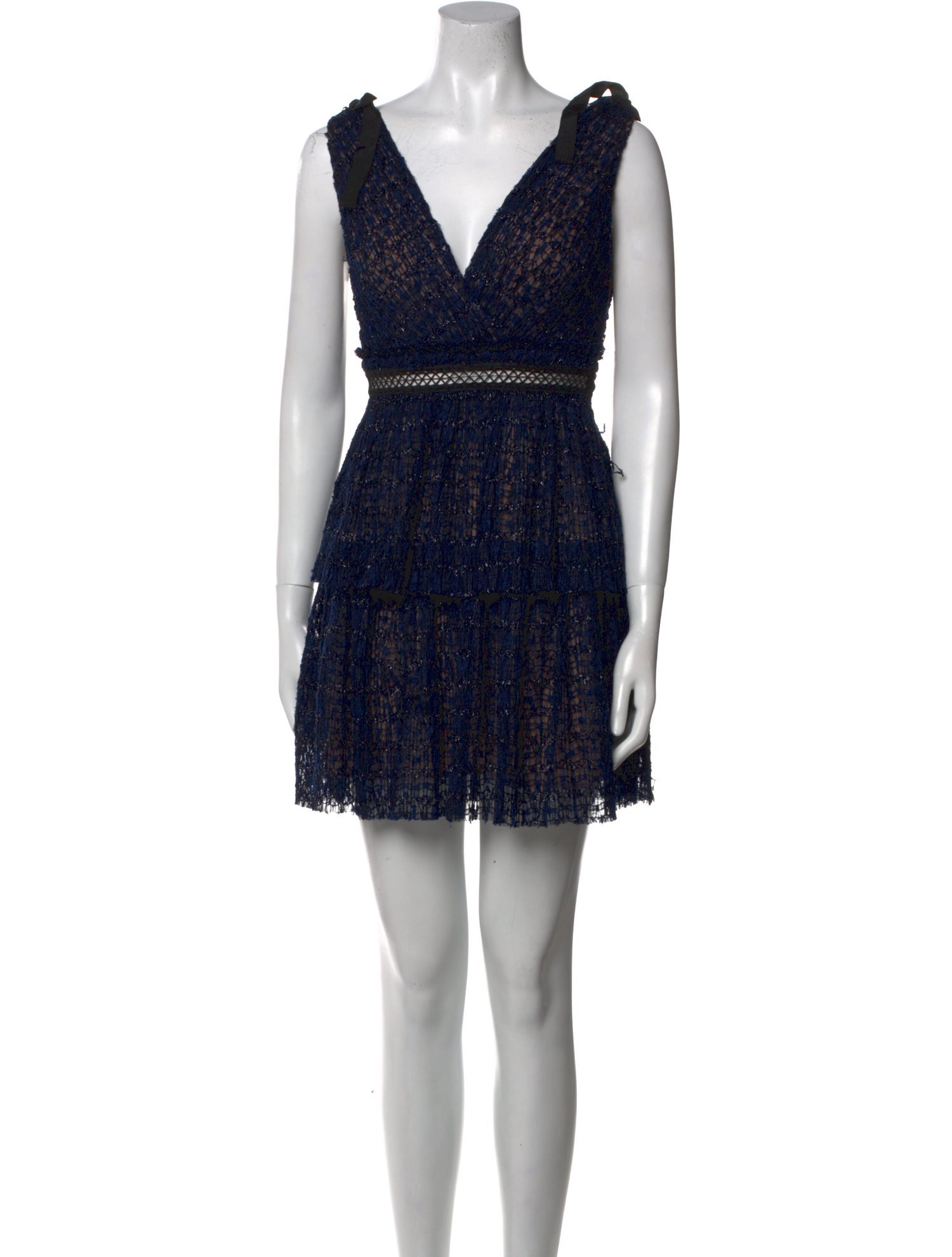 Self-Portrait Lace Pattern Mini Dress