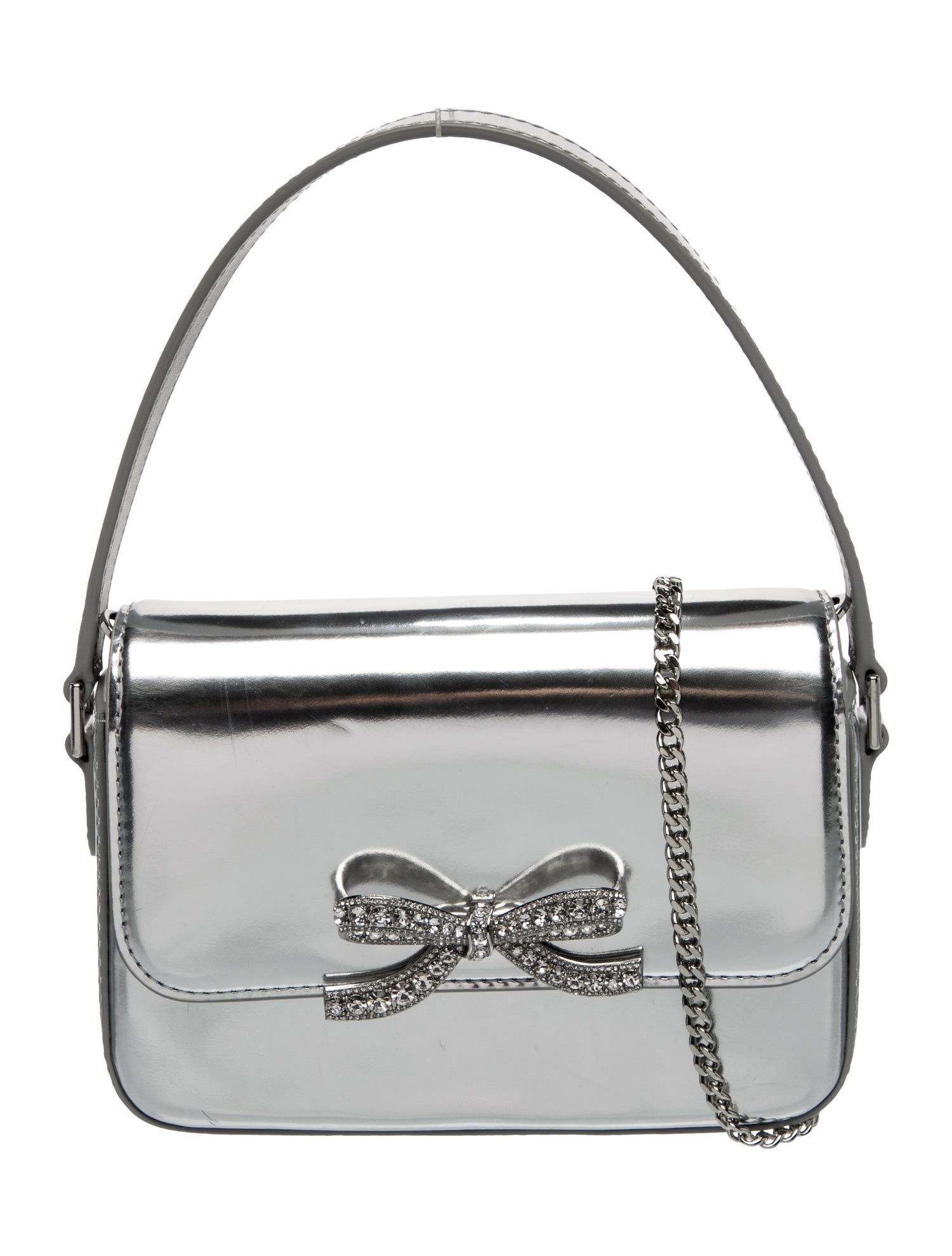 Self-Portrait Patent Leather Top Handle Bag