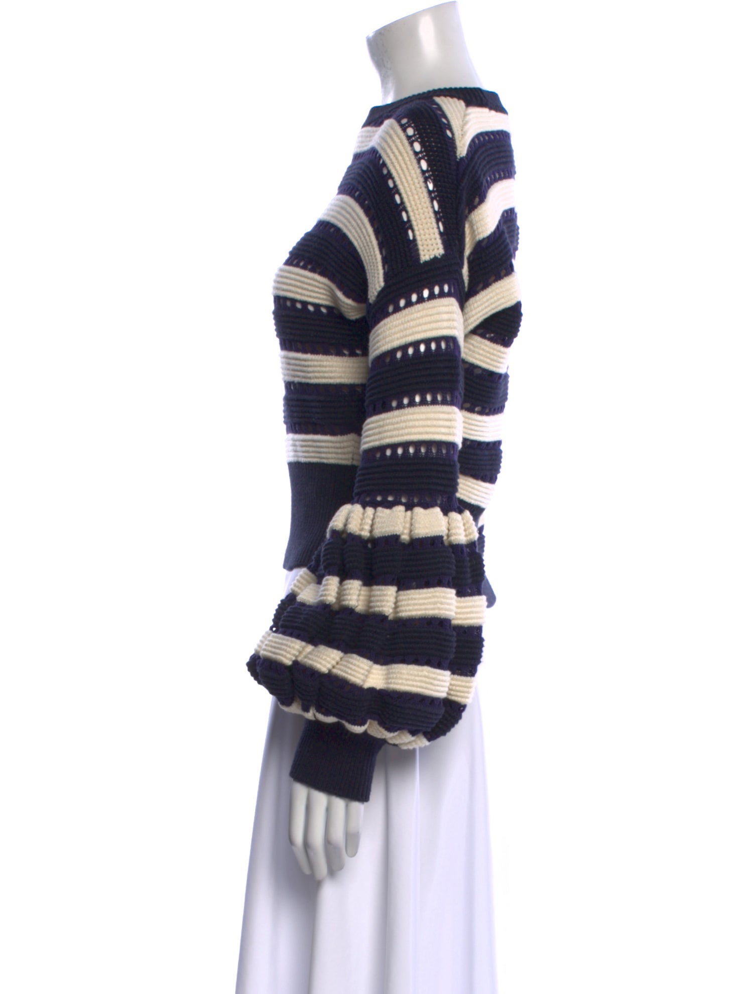 Self-Portrait Striped Crew Neck Sweater