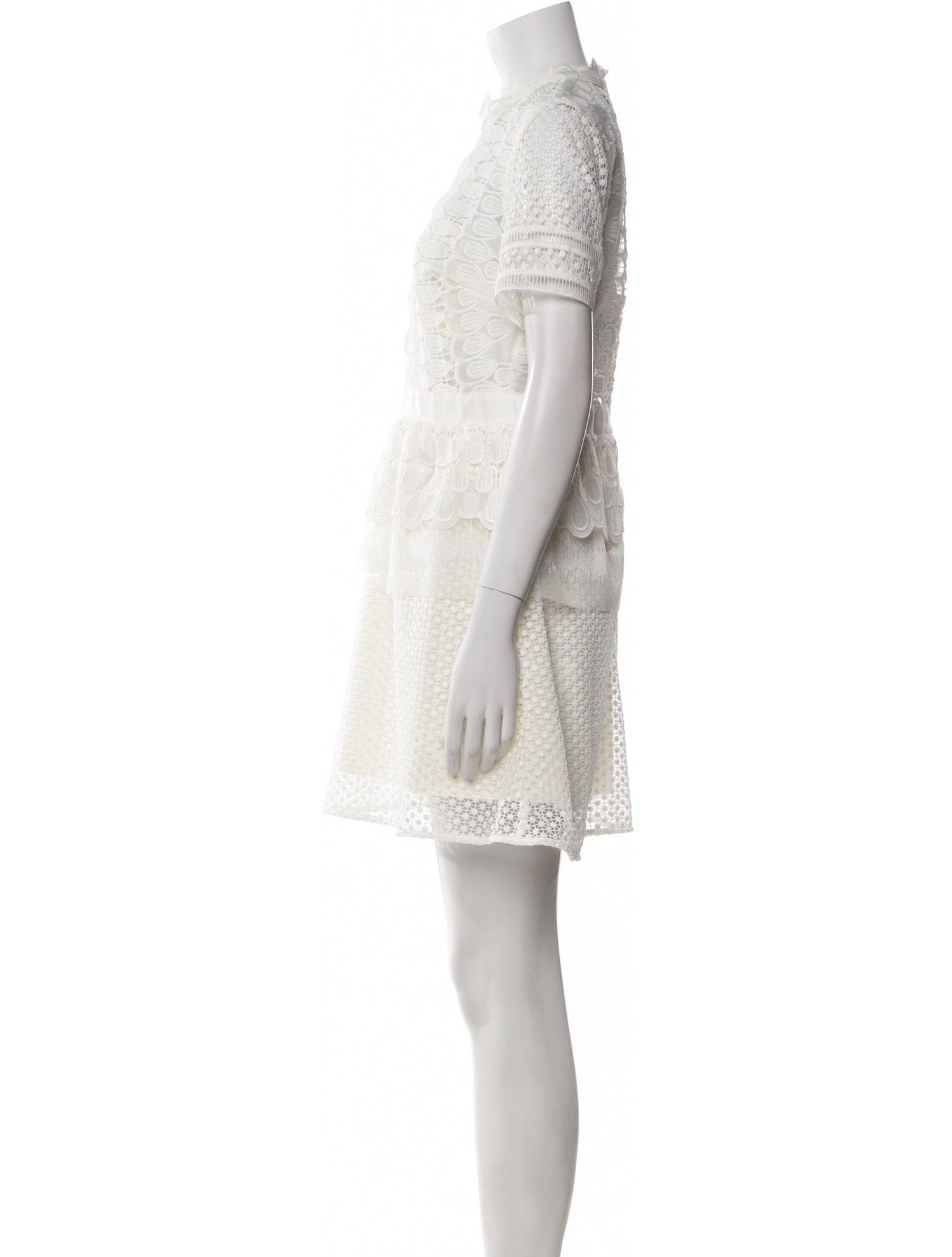 Self-Portrait Lace Pattern Mini Dress