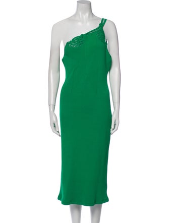 Self-Portrait One-Shoulder Midi Length Dress