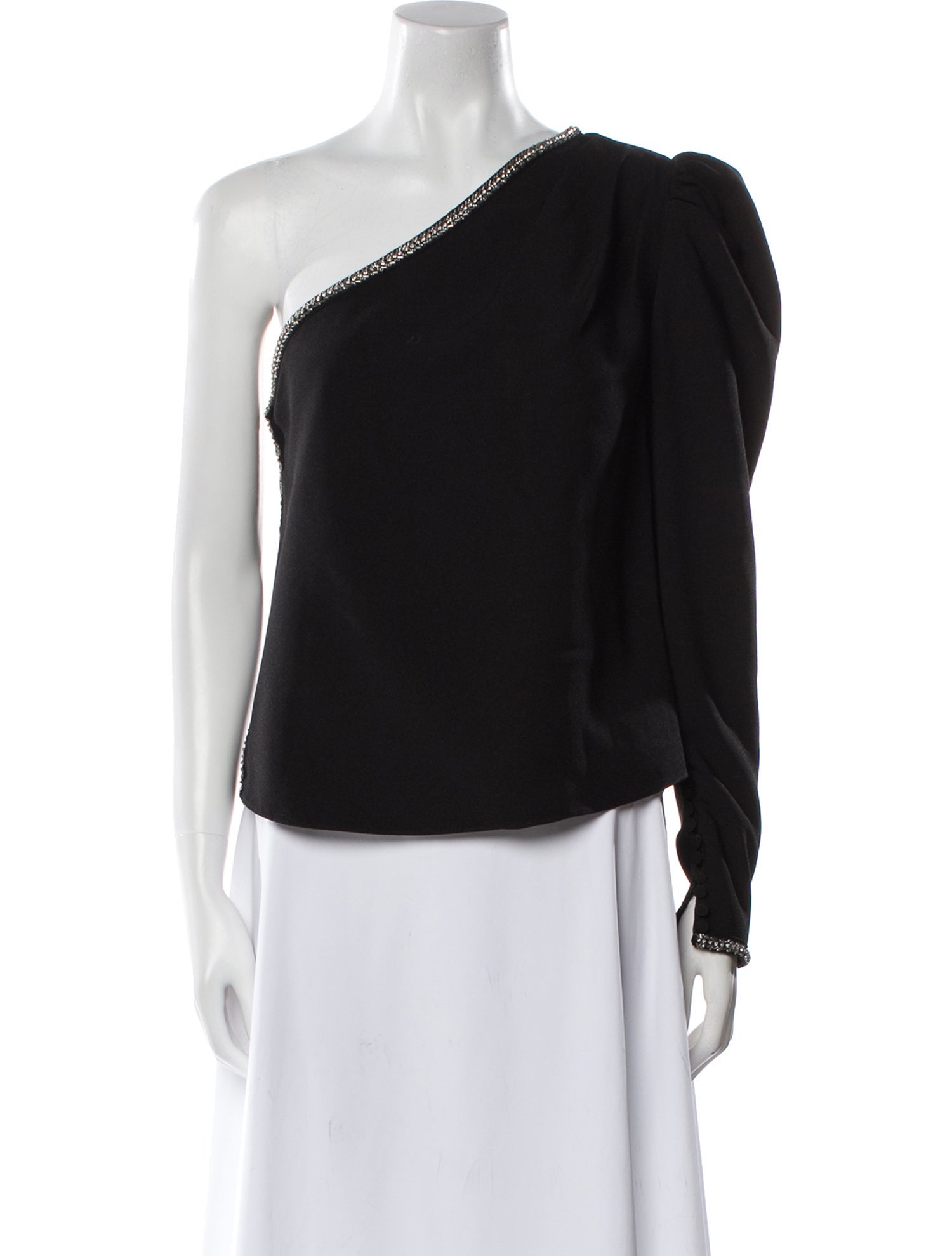 Self-Portrait One-Shoulder Long Sleeve Top