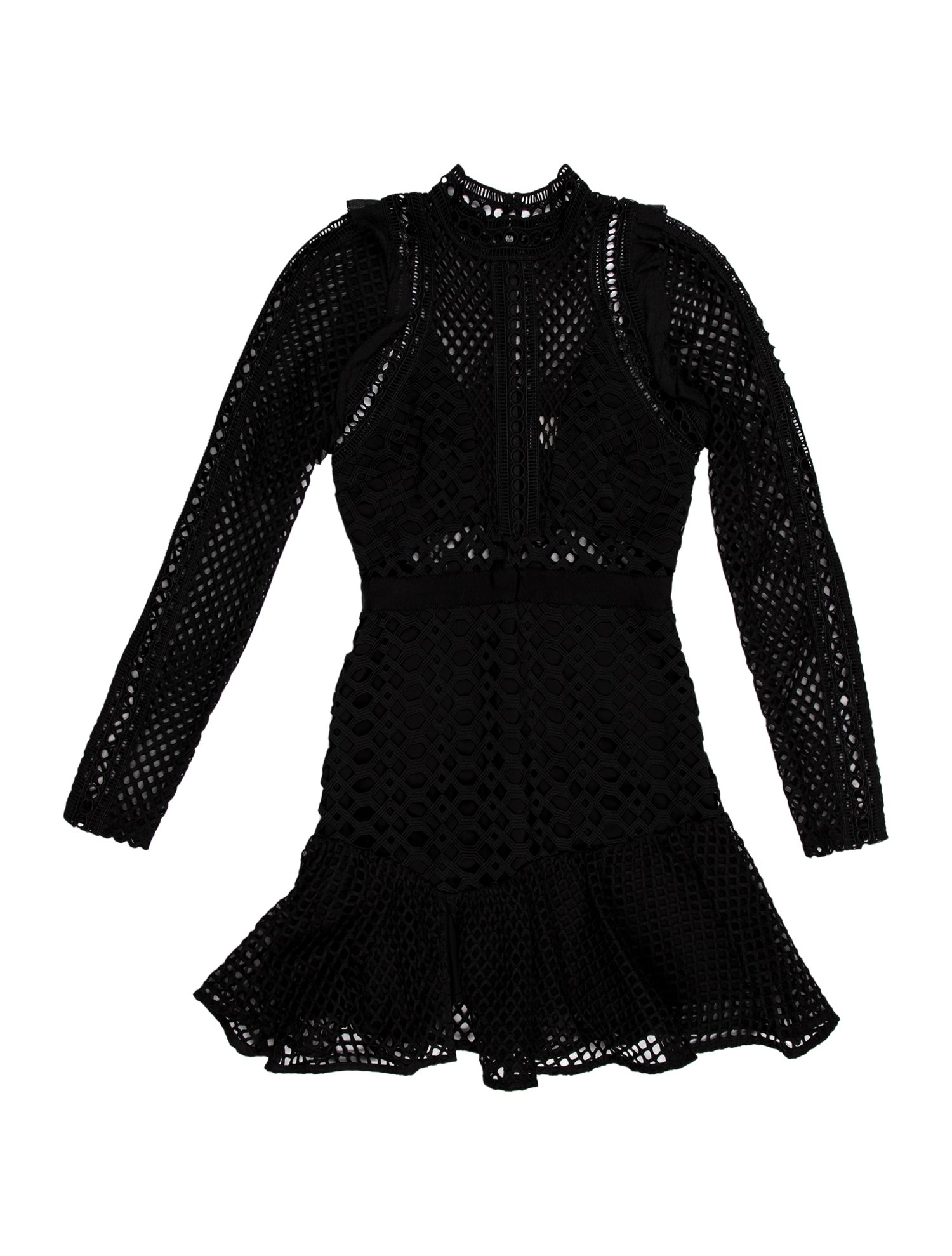 Self-Portrait Mock Neck Mini Dress