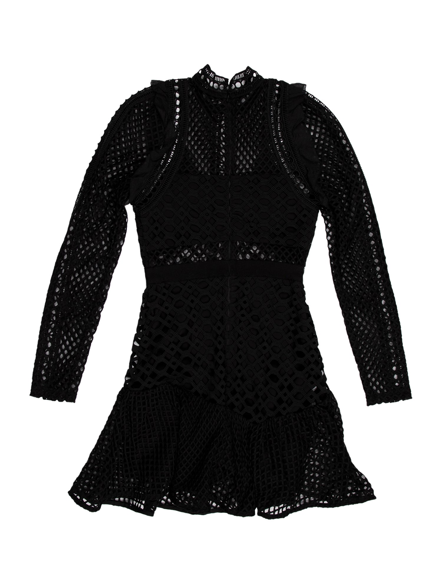 Self-Portrait Mock Neck Mini Dress