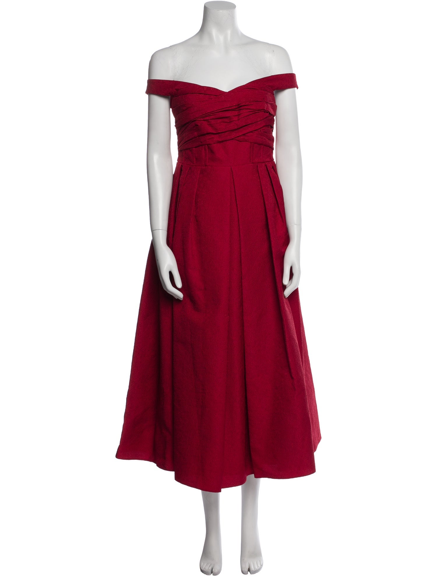 Self-Portrait Off-The-Shoulder Midi Length Dress