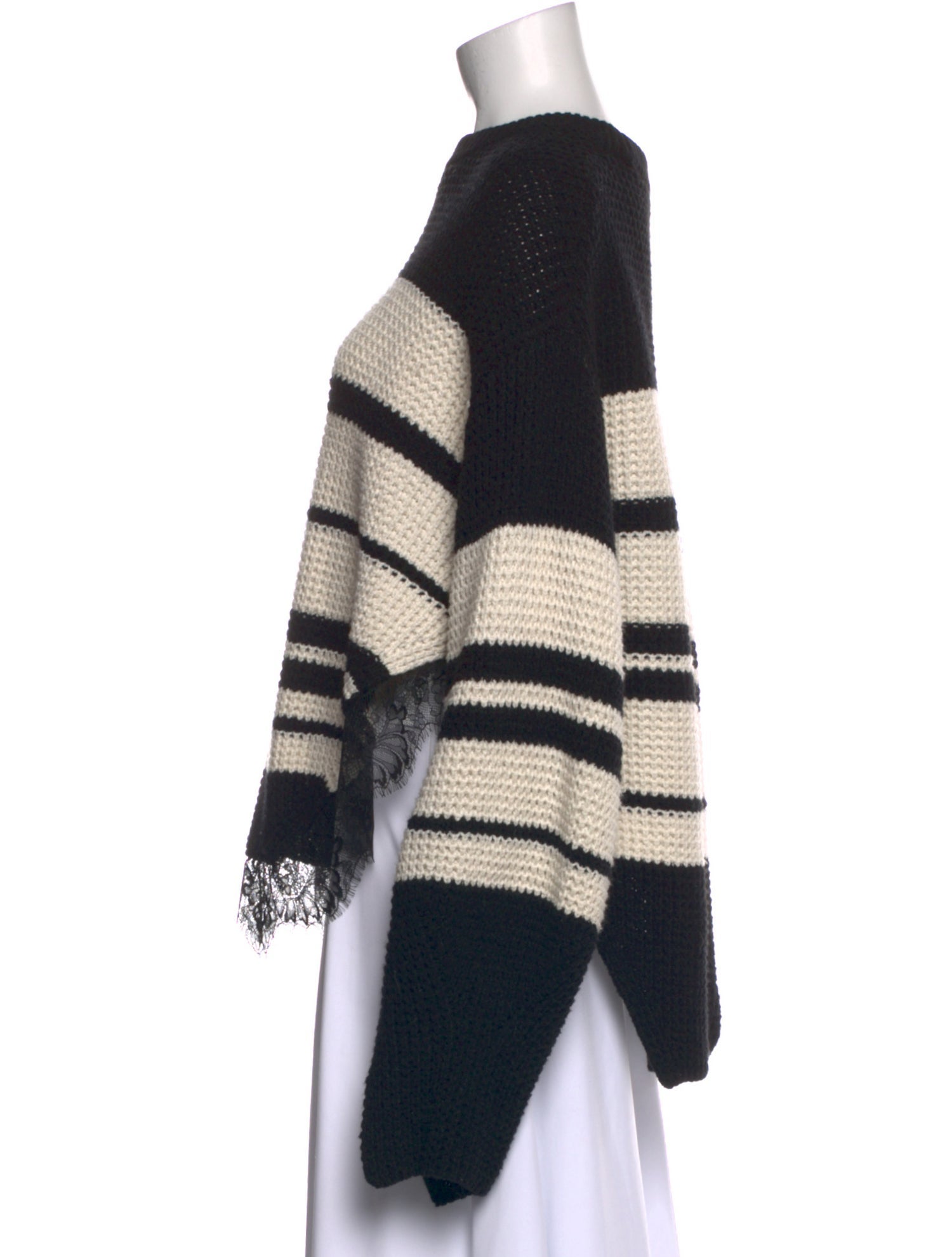 Self-Portrait Striped Bateau Neckline Sweater